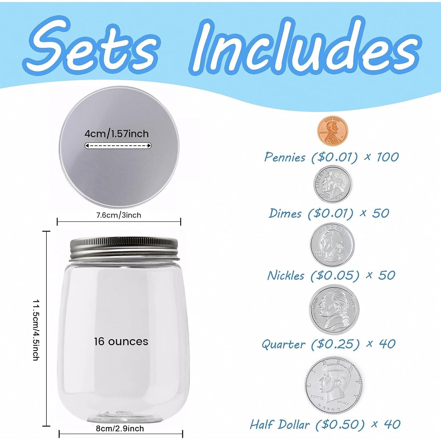 Set de 250 Monedas de Juguete Mczxon con Tarro para Niños