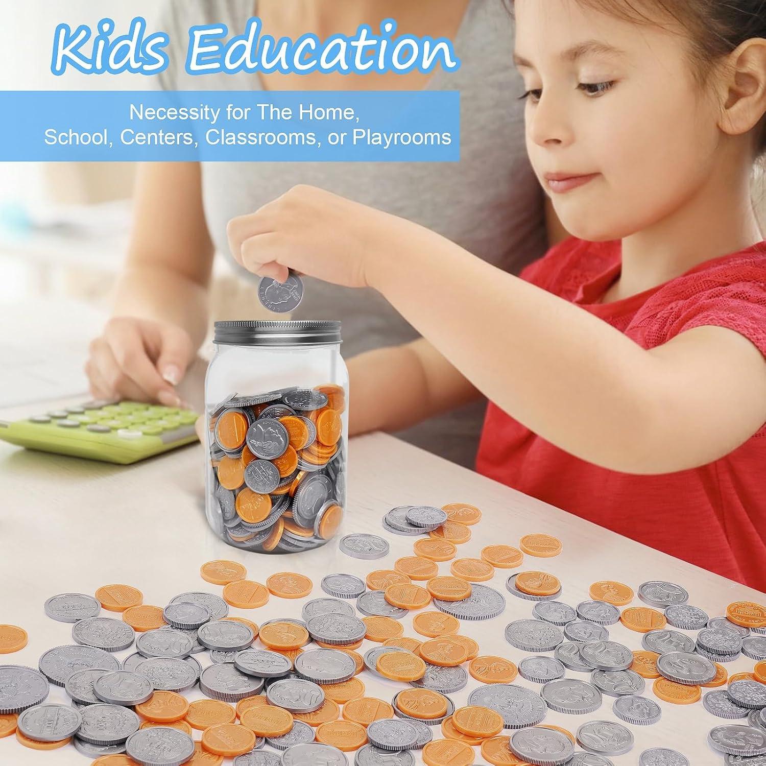 Set de 250 Monedas de Juego Mczxon con Tarro para Niños