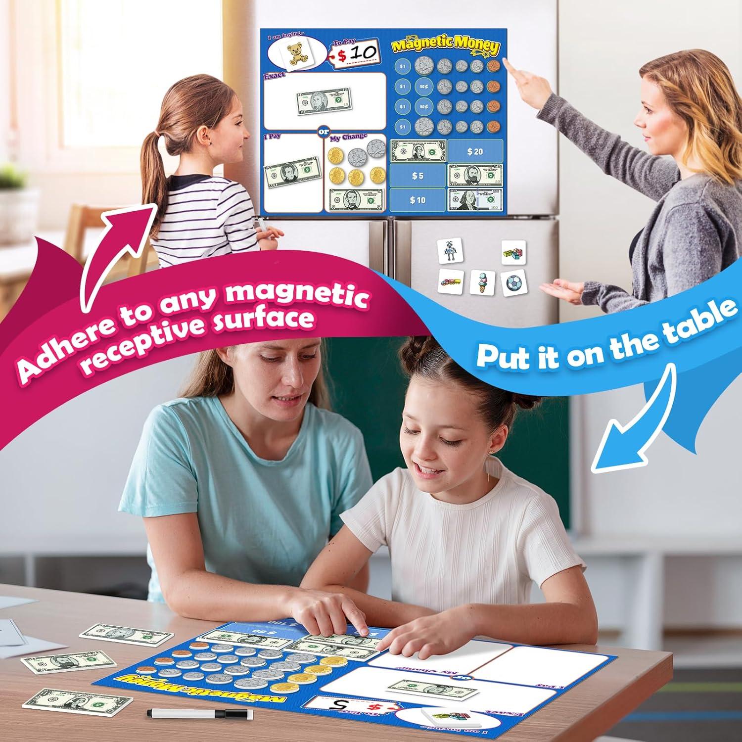 Juego de Dinero Magnético para Niños 60 Piezas Educativo