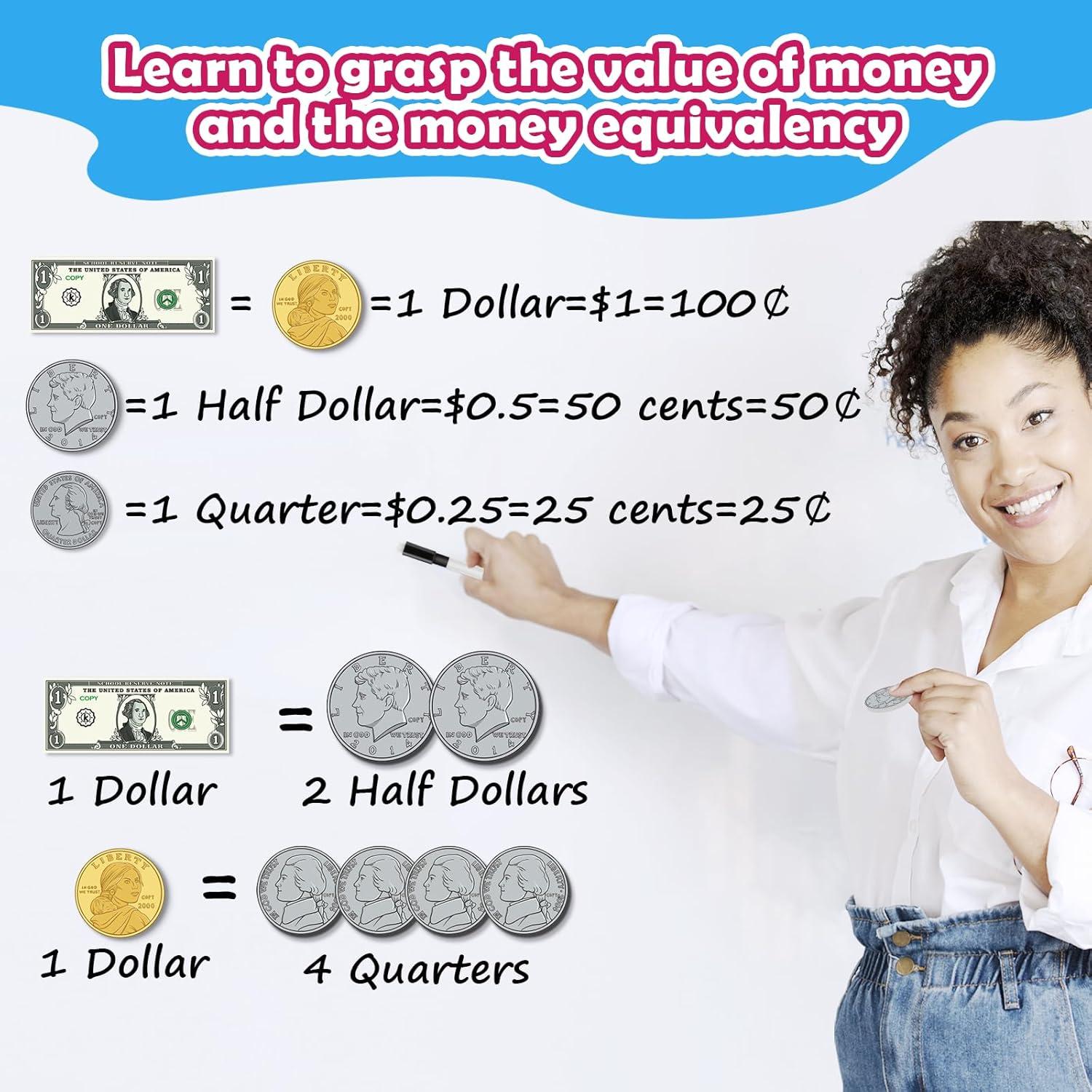 Juego de Dinero Magnético para Niños 60 Piezas Educativo