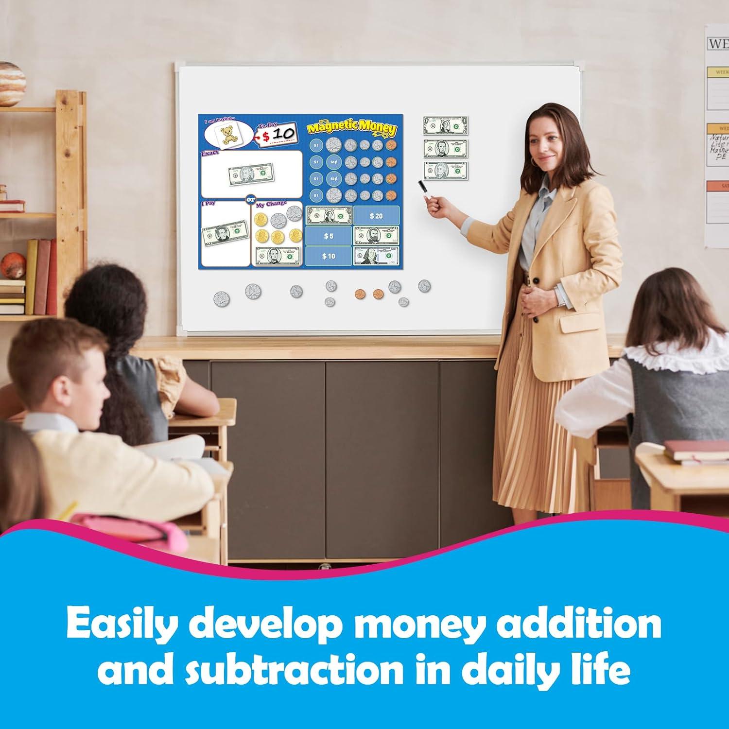 Juego de Dinero Magnético para Niños 60 Piezas Educativo