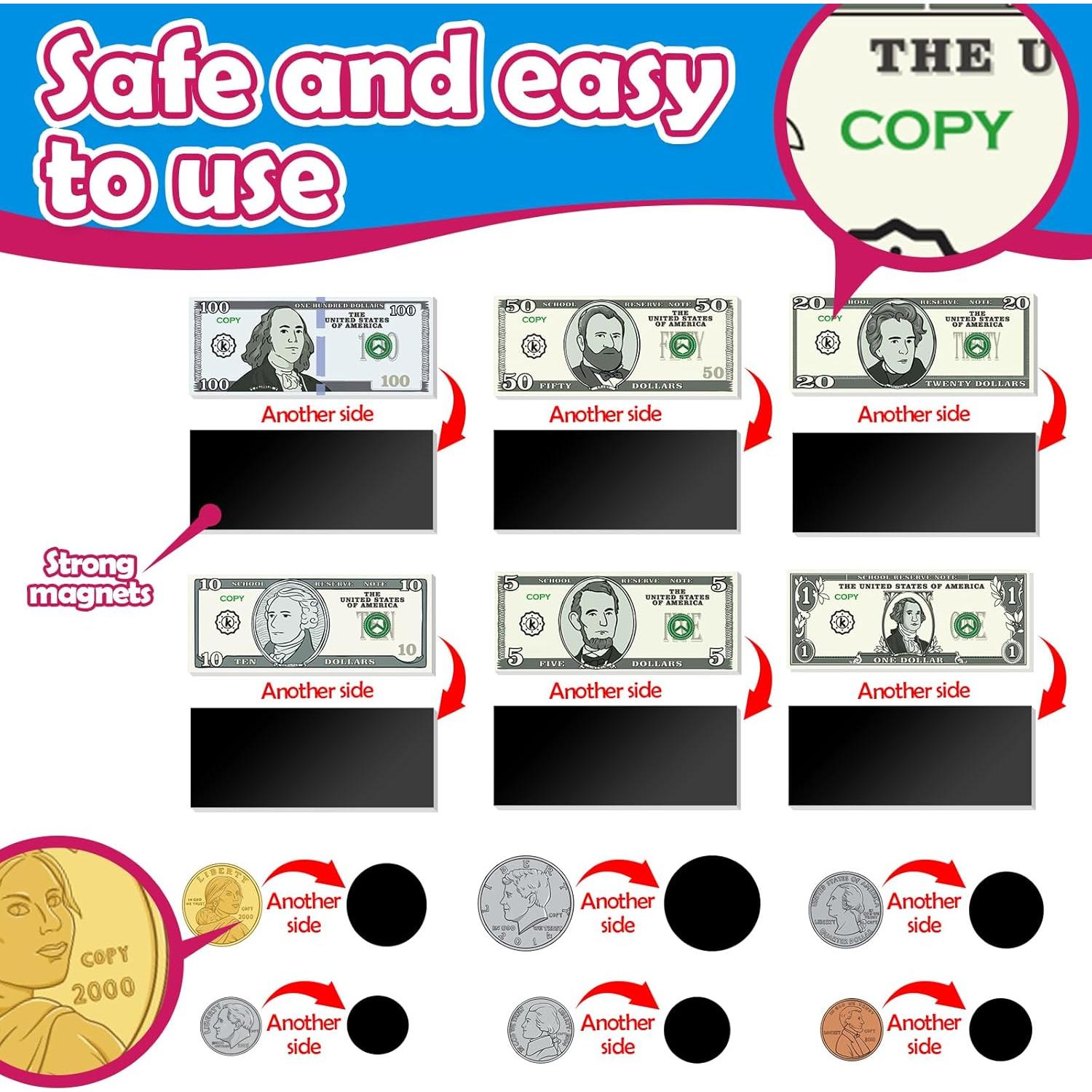 Juego de Dinero Magnético para Niños 60 Piezas Educativo