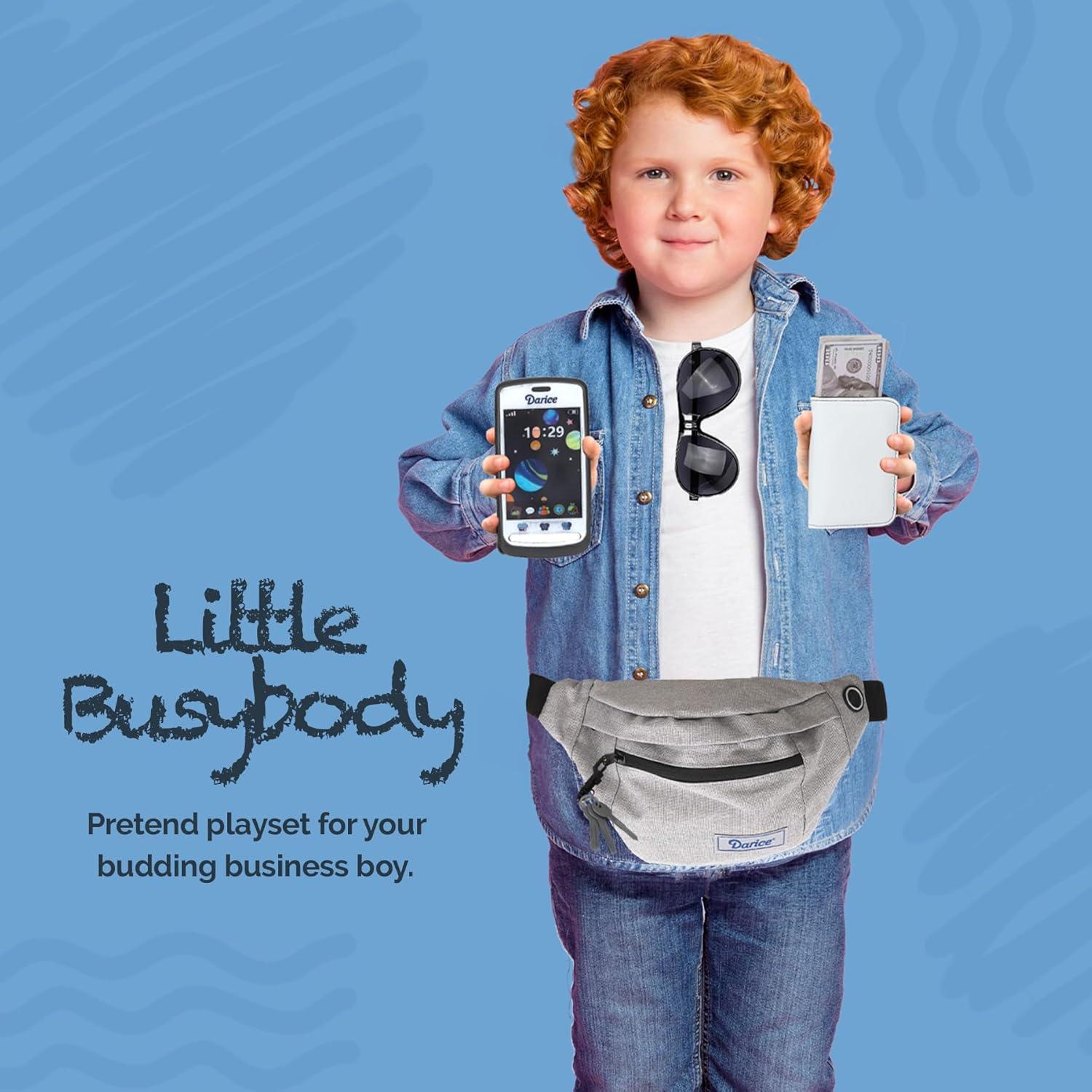 Conjunto de Juego de Imaginación Darice para Niños - Cartera de Cintura con Dinero, Teléfono y Accesorios