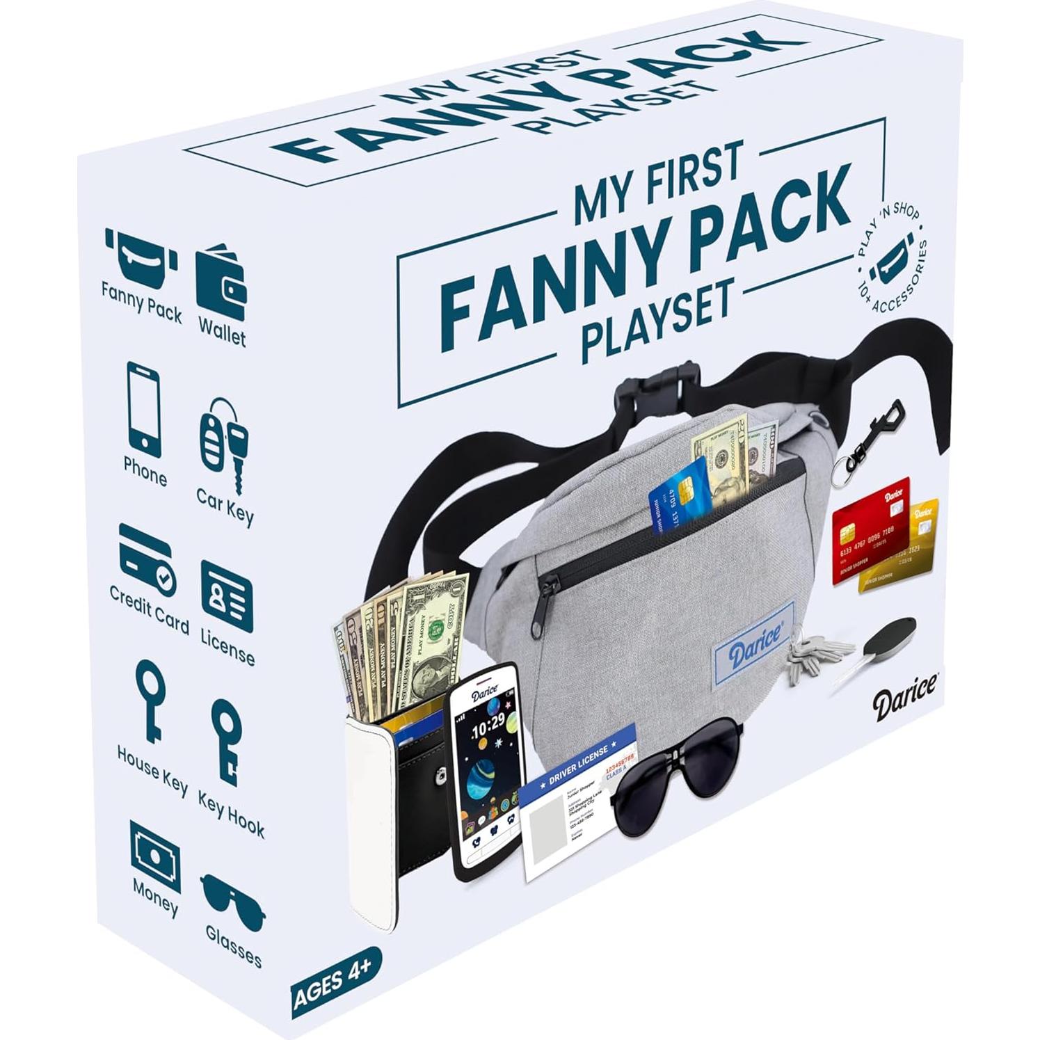 Conjunto de Juego de Imaginación Darice para Niños - Cartera de Cintura con Dinero, Teléfono y Accesorios