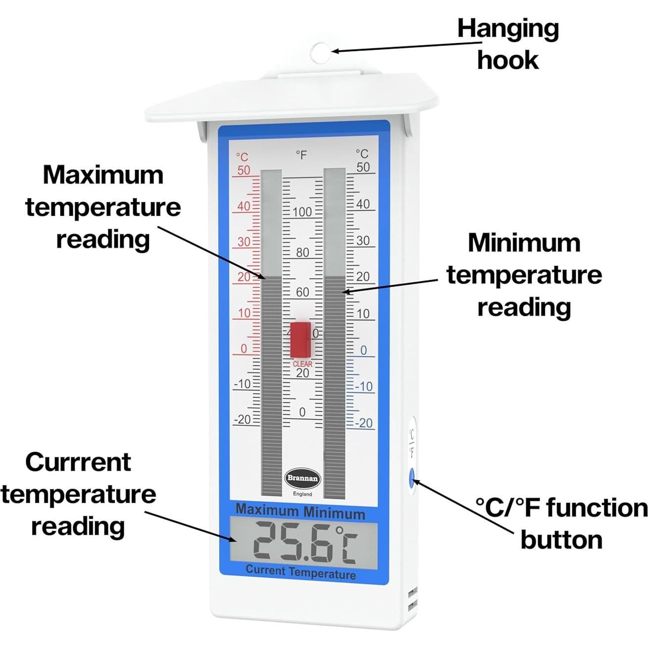 Termómetro Digital Mínimo Máximo S. Brannan para Invernadero