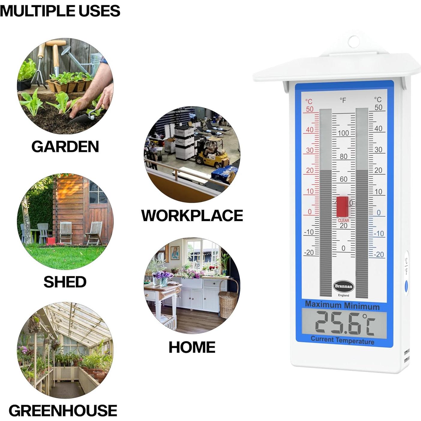 Termómetro Digital Mínimo Máximo S. Brannan para Invernadero