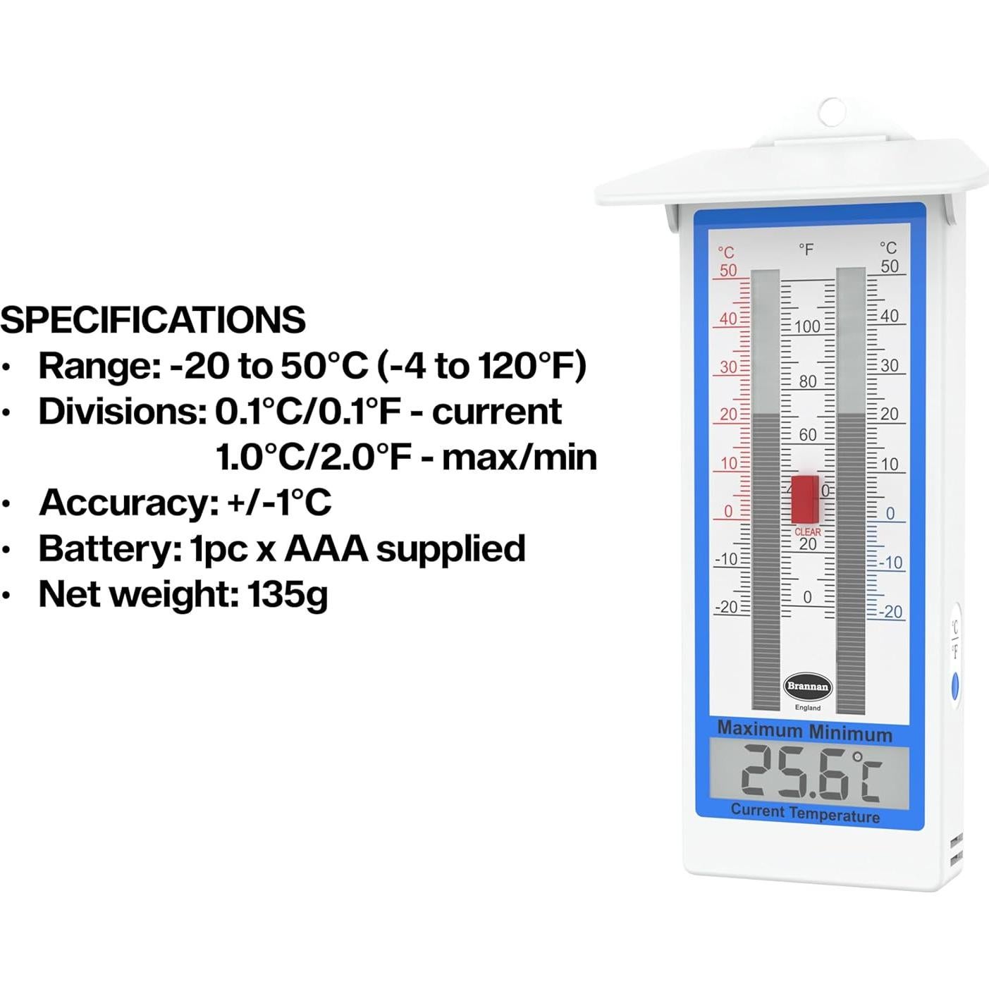 Termómetro Digital Mínimo Máximo S. Brannan para Invernadero