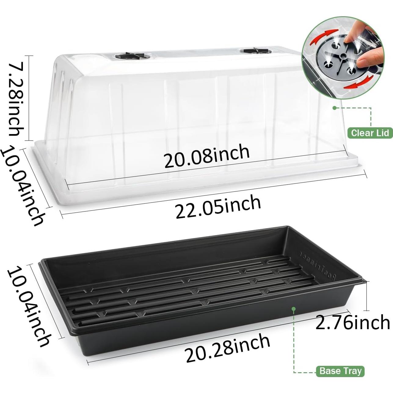 Bandeja de Plantas 1020 RooTrimmer con Domo Alto 18.54 cm - 5 Piezas