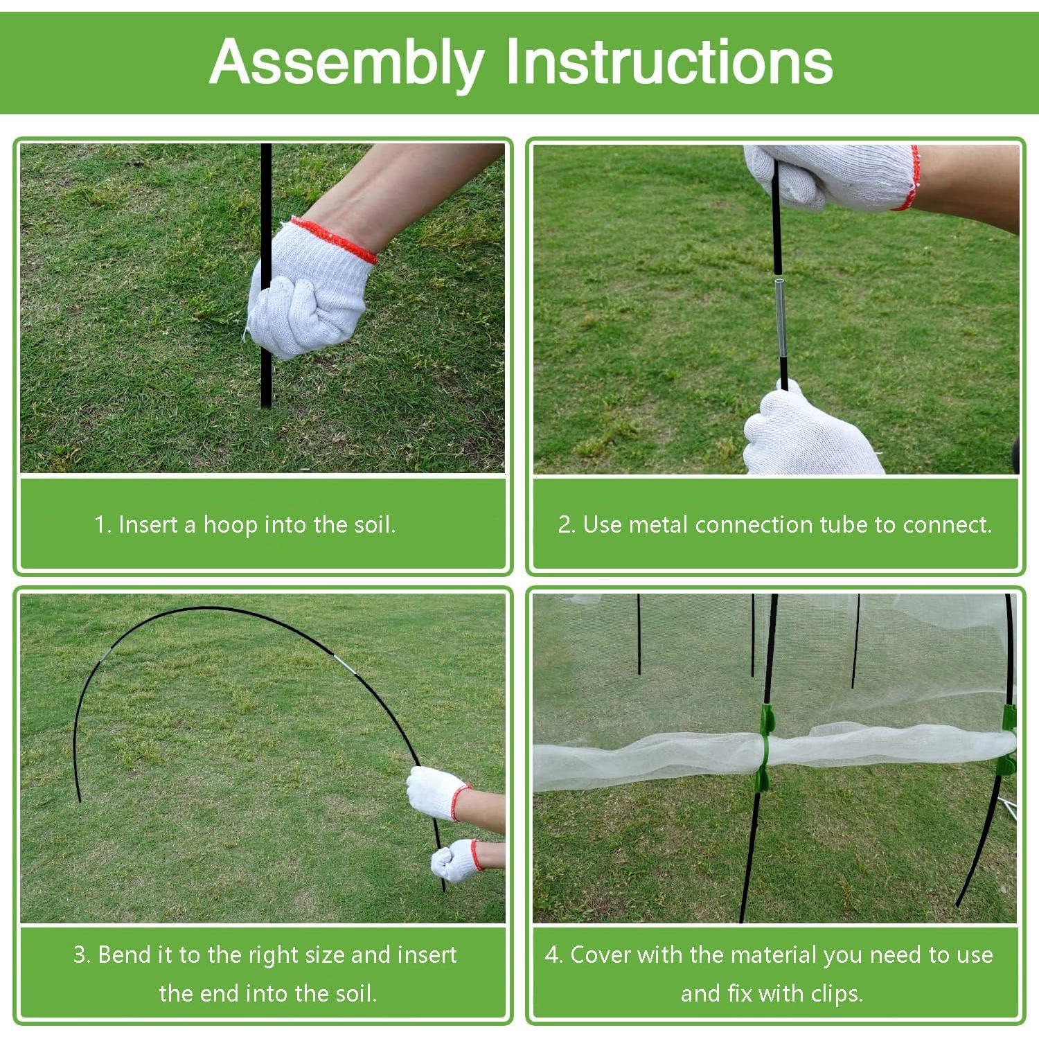 Túnel de Crecimiento Xuwzenkl 12 Juegos Arcos 2.13m Jardín