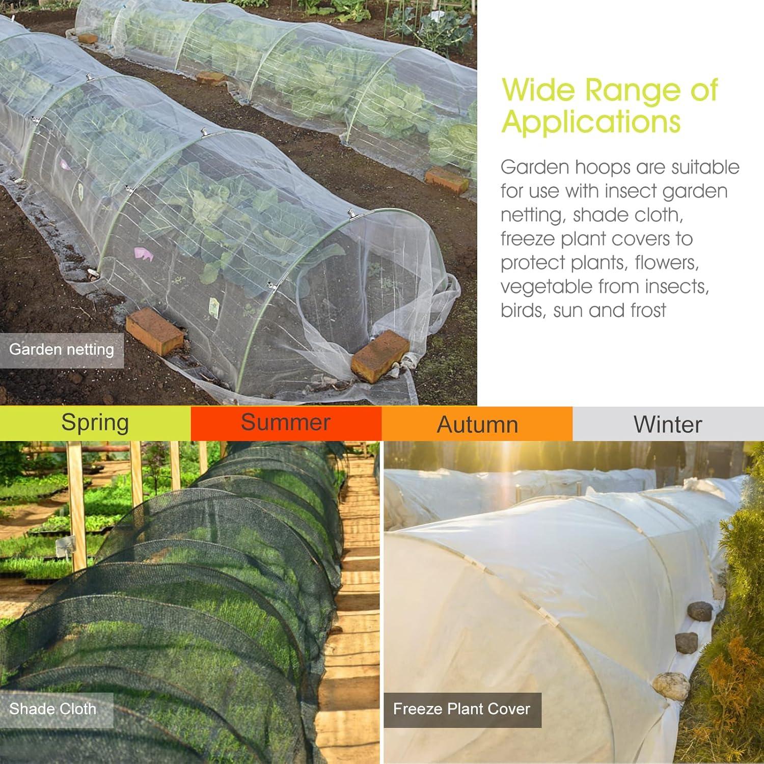 Kits de Arcos de Jardín Rifny 60 Piezas 2.44m Soporte Verde