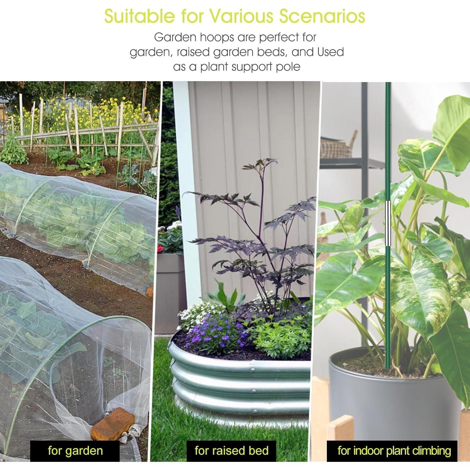 Kits de Arcos de Jardín Rifny 60 Piezas 2.44m Soporte Verde