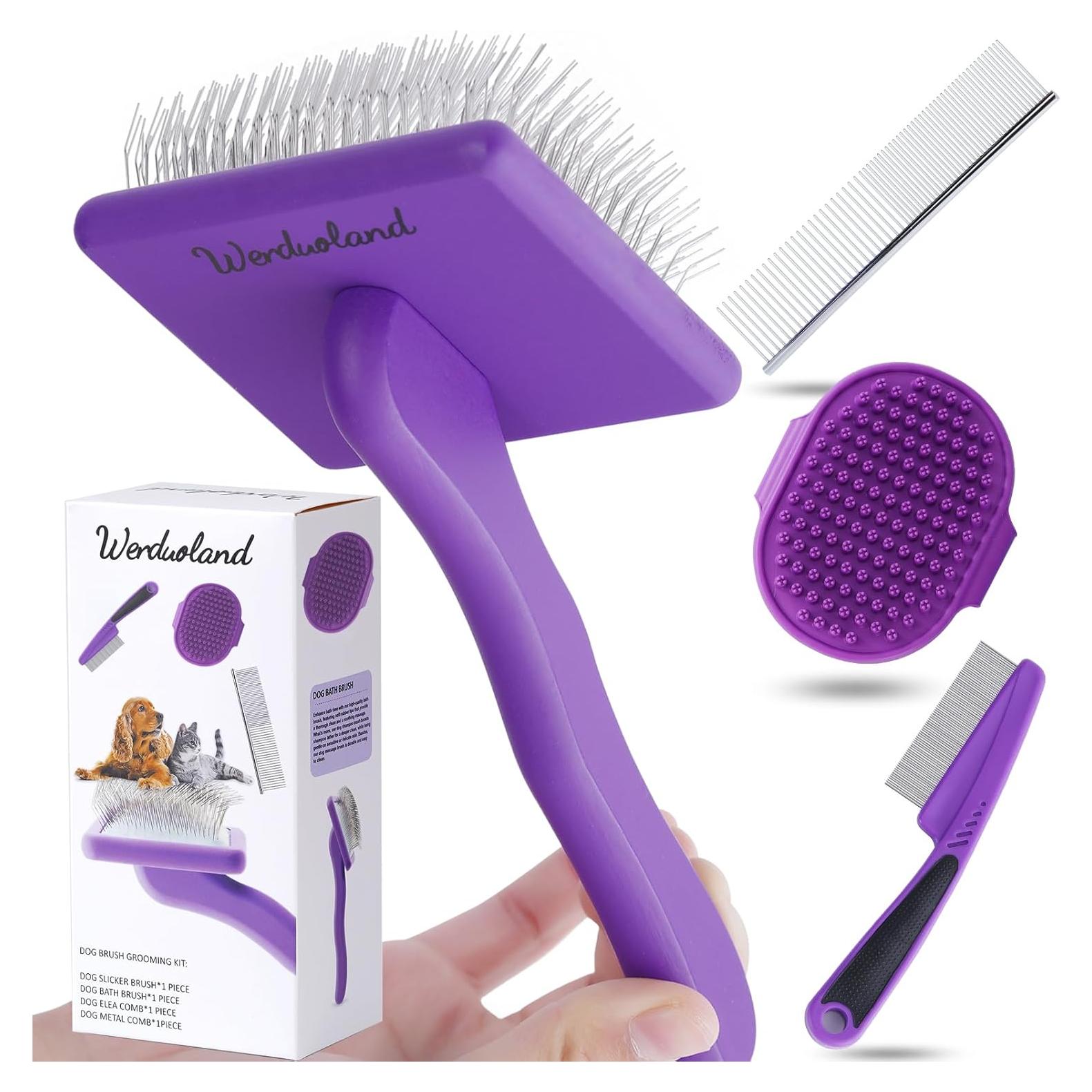 Cepillo Desenredante Ergonómico para Perros Werduoland - 4 Piezas