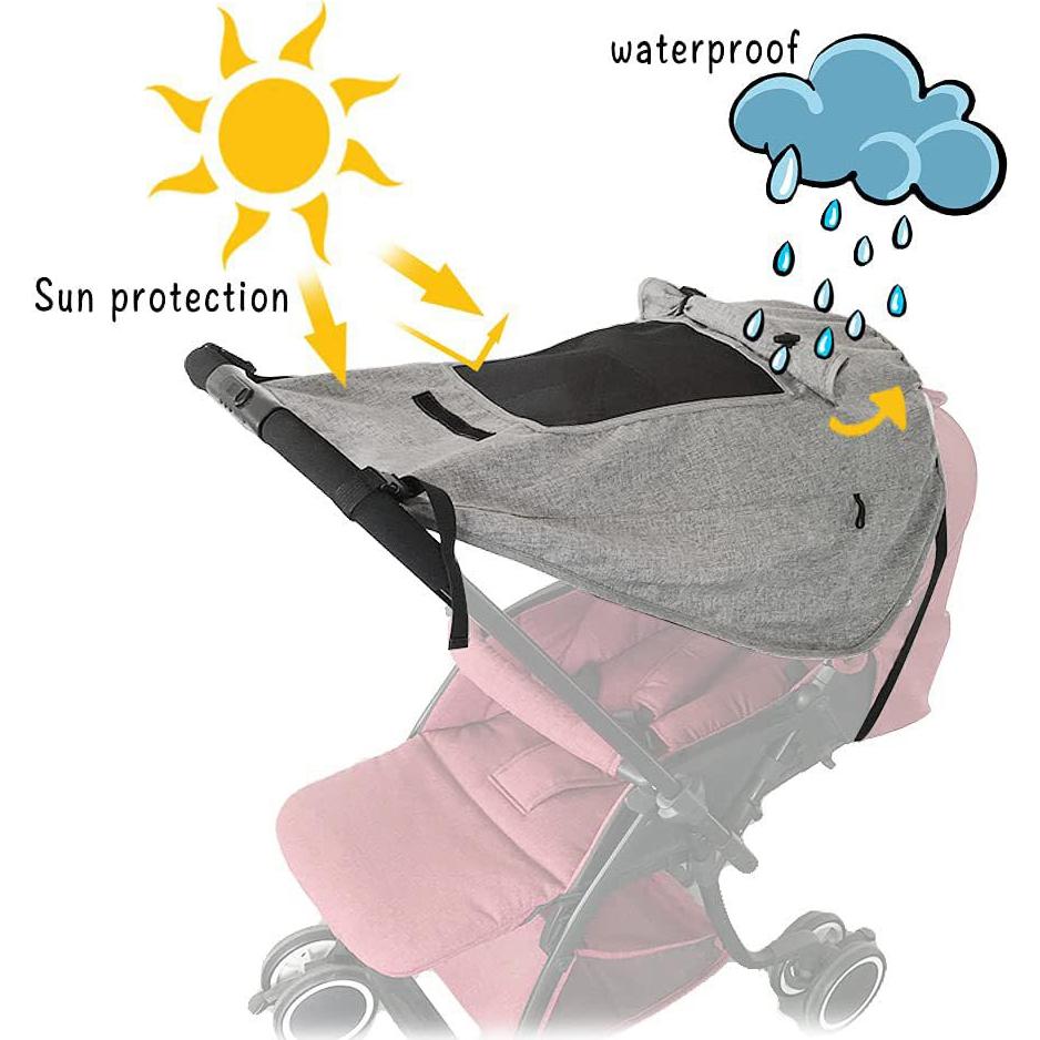 Sombra para Cochecito Universal UPF50+ Gris 59x69cm