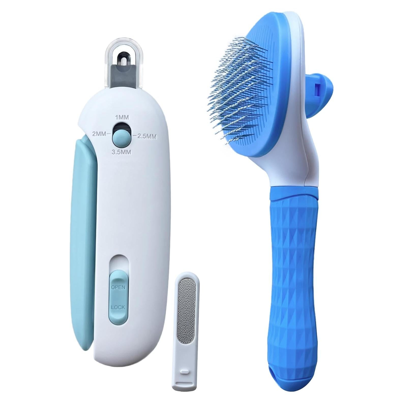 Kit de Aseo para Mascotas Greafotec - Cortador de Uñas y Cepillo