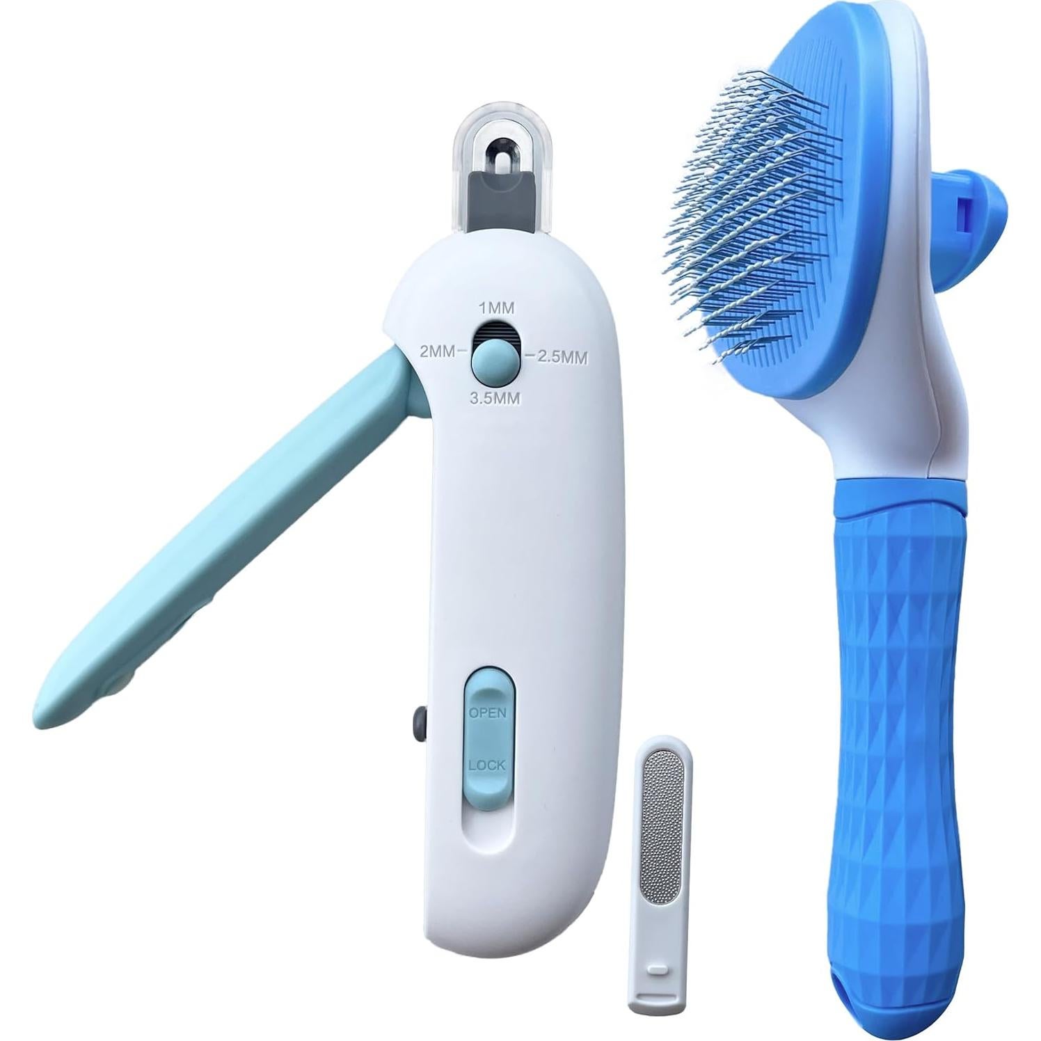 Kit de Aseo para Mascotas Greafotec - Cortador de Uñas y Cepillo