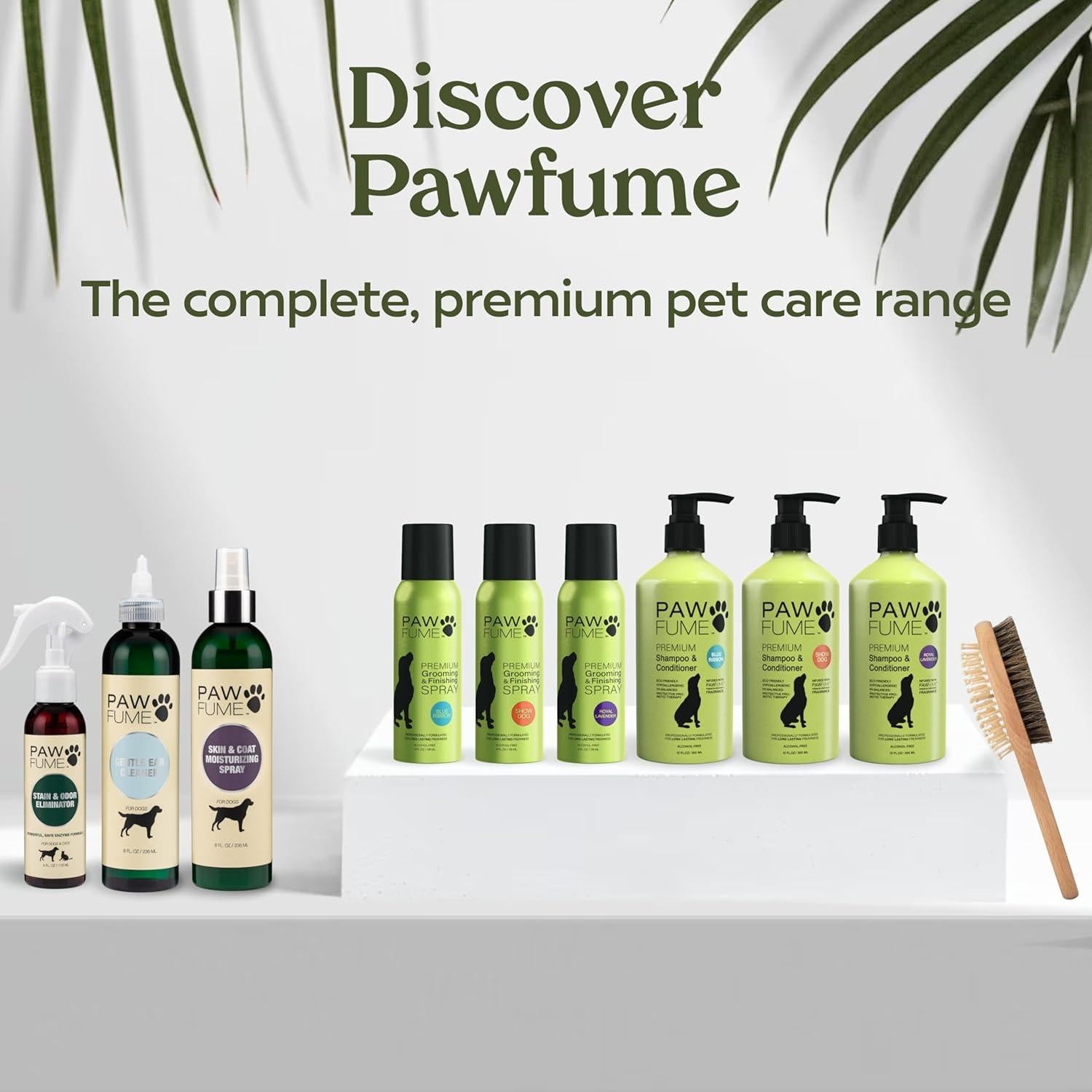 Cepillo 2-en-1 Pawfume para Gatos y Perros - Mango de Madera