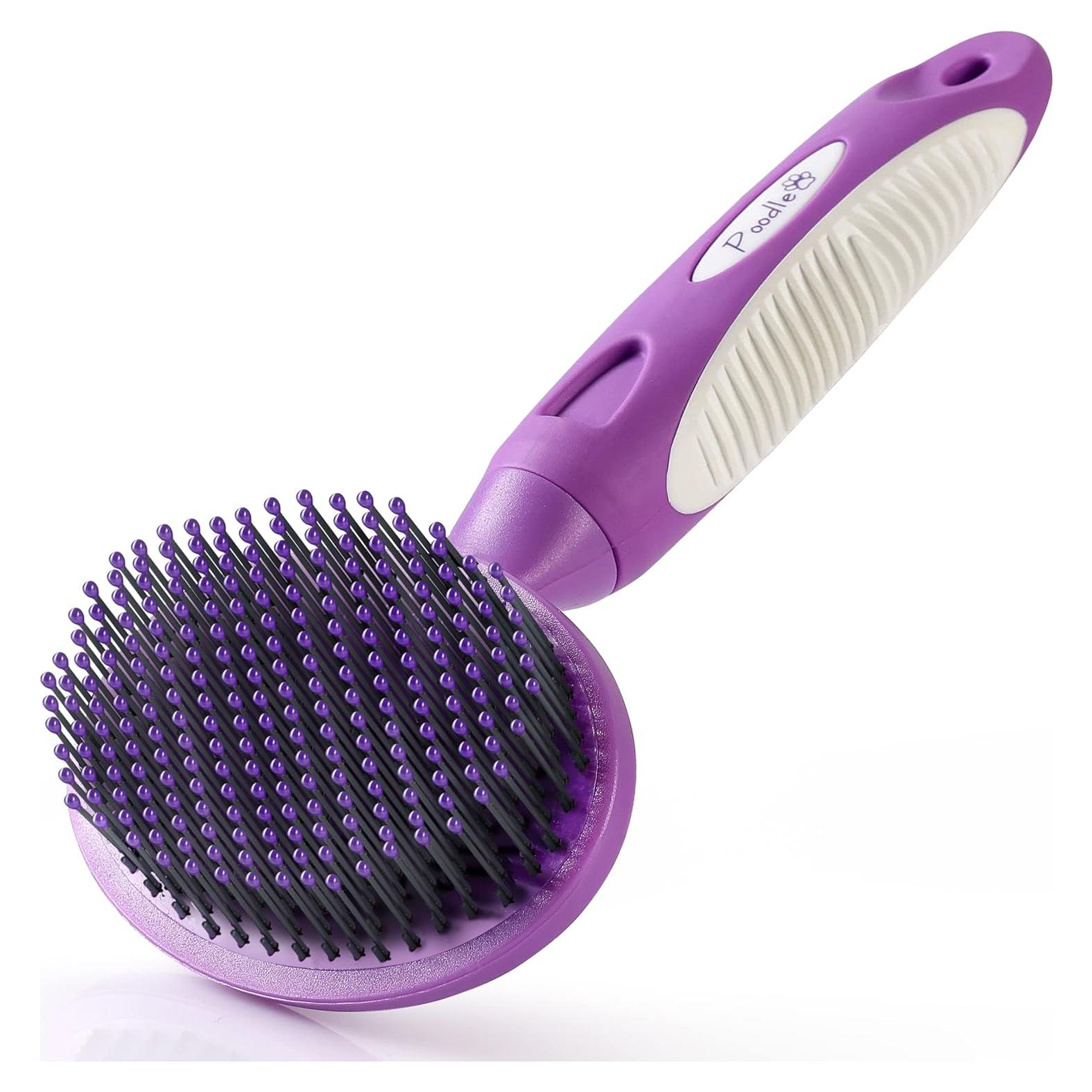 Cepillo Redondo para Mascotas Poodlie - Suave para Pelo Corto y Largo