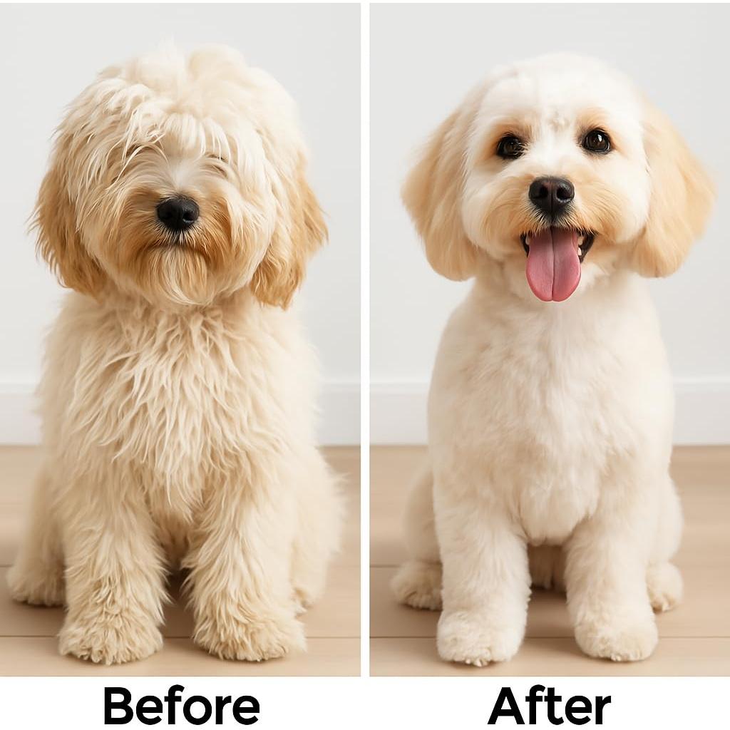 Cepillo Redondo para Mascotas Poodlie - Suave para Pelo Corto y Largo