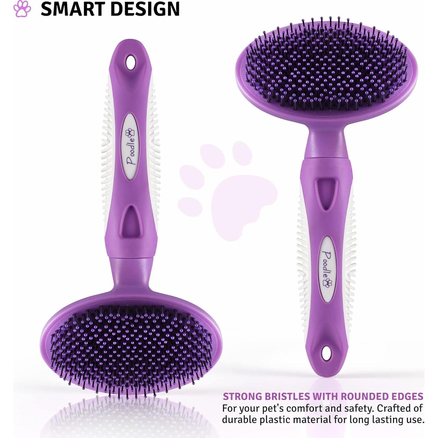 Cepillo Redondo para Mascotas Poodlie - Suave para Pelo Corto y Largo