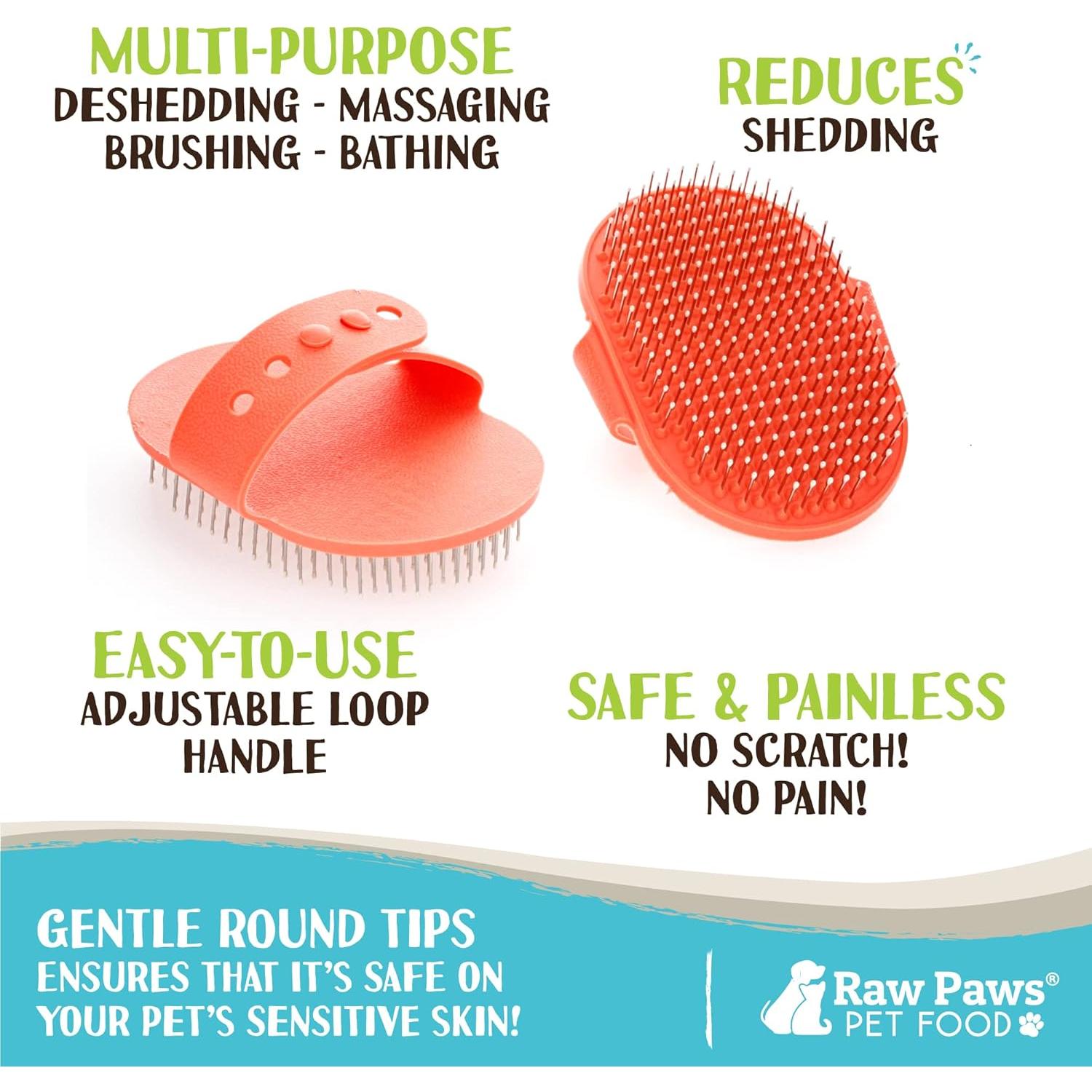 Cepillo de Aseo Raw Paws para Perros y Gatos - Deshedding y Masaje