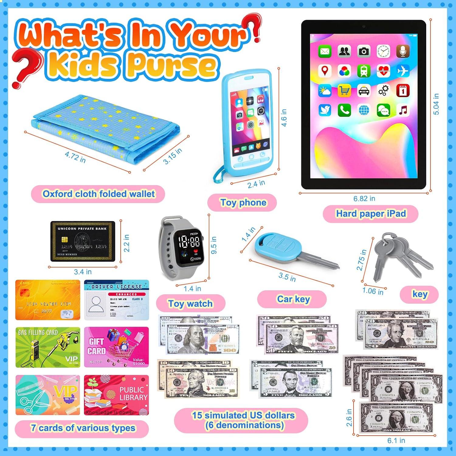 Cartera de Juego para Niños Pequeños 28 Piezas Accesorios