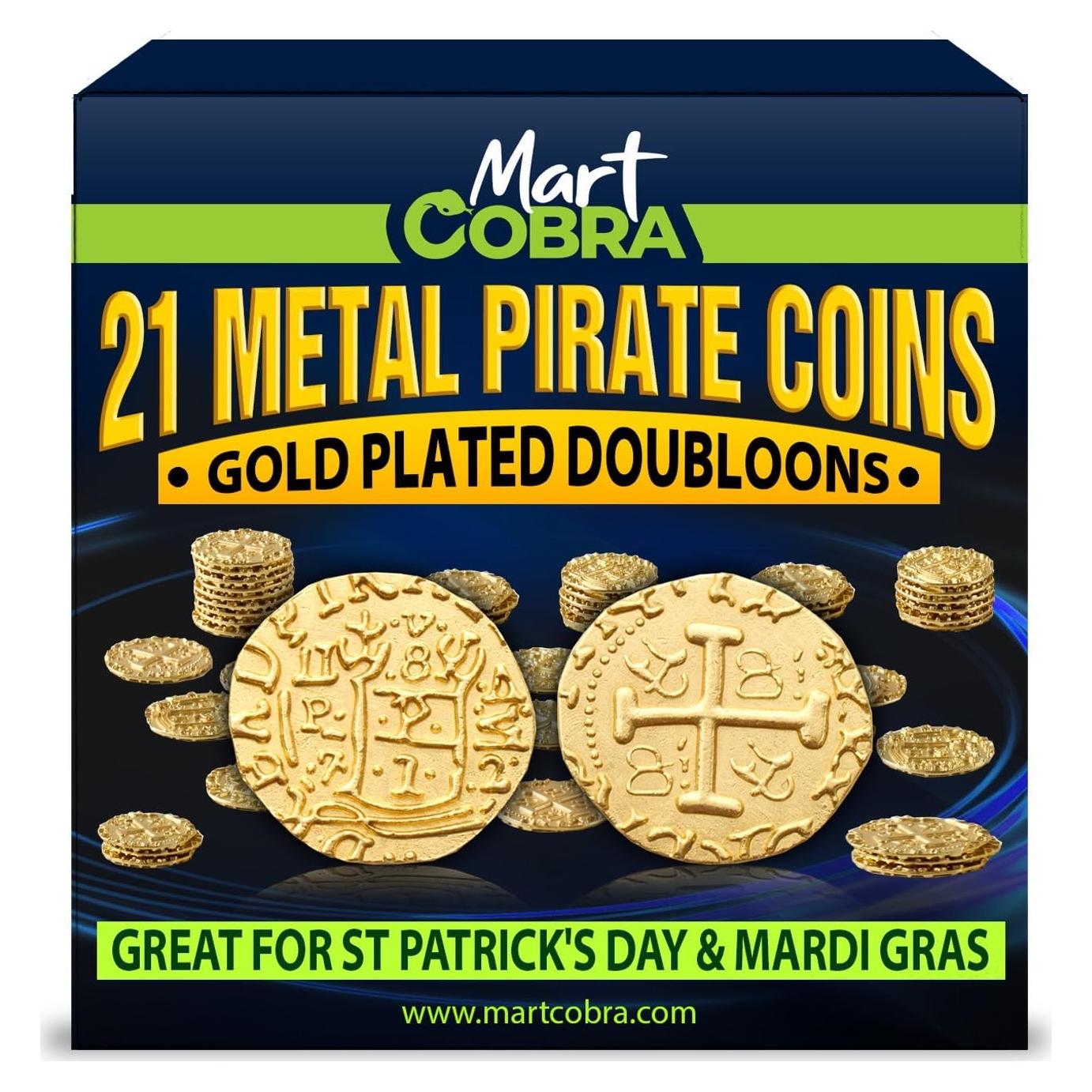 Monedas de Doblón de Oro Mart Cobra - 21 Piezas de Metal