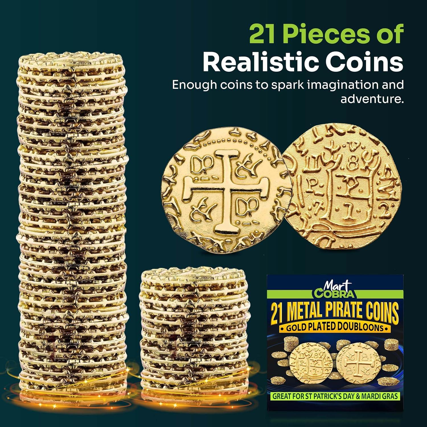 Monedas de Doblón de Oro Mart Cobra - 21 Piezas de Metal