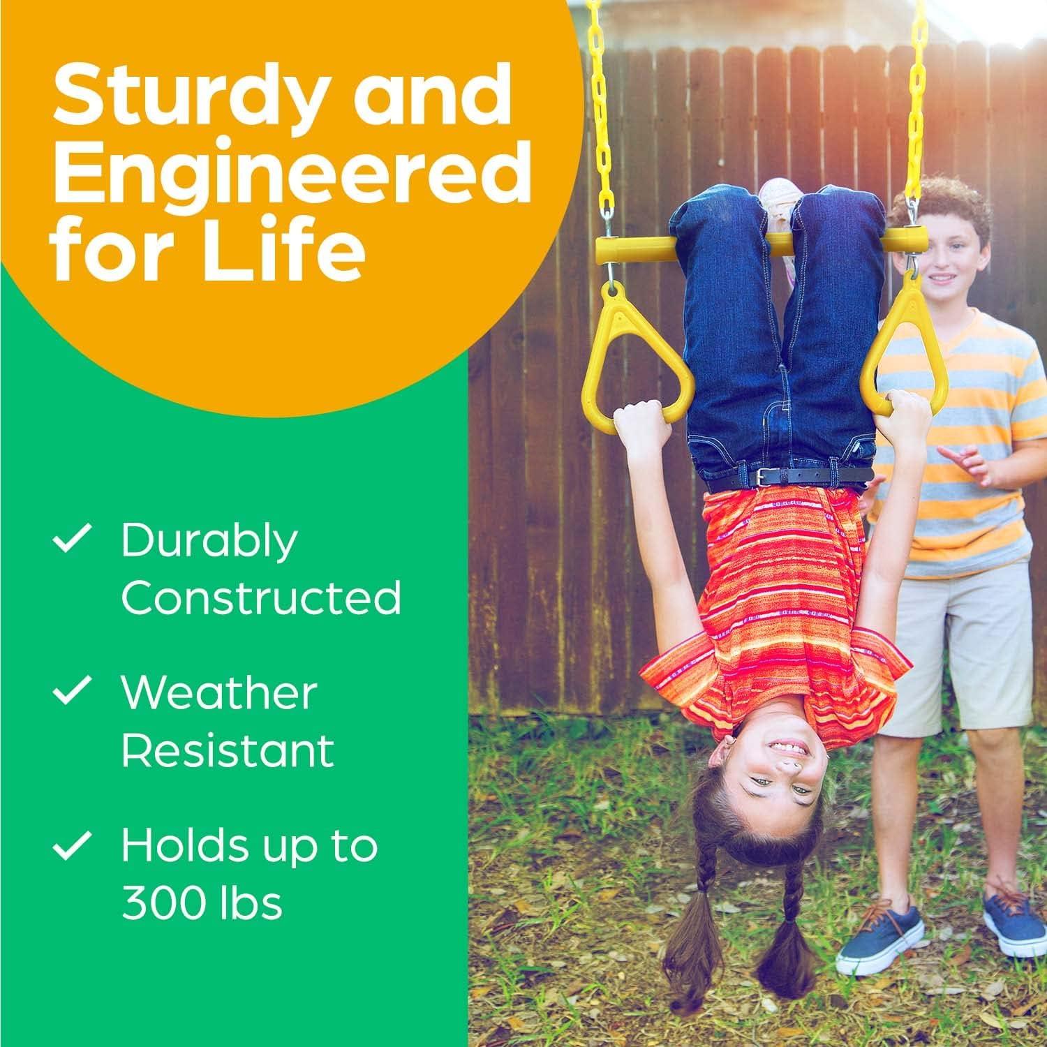 Barra de Trapecio Amarilla Juegos de Gimnasio de Selva Reino - 45.72 cm