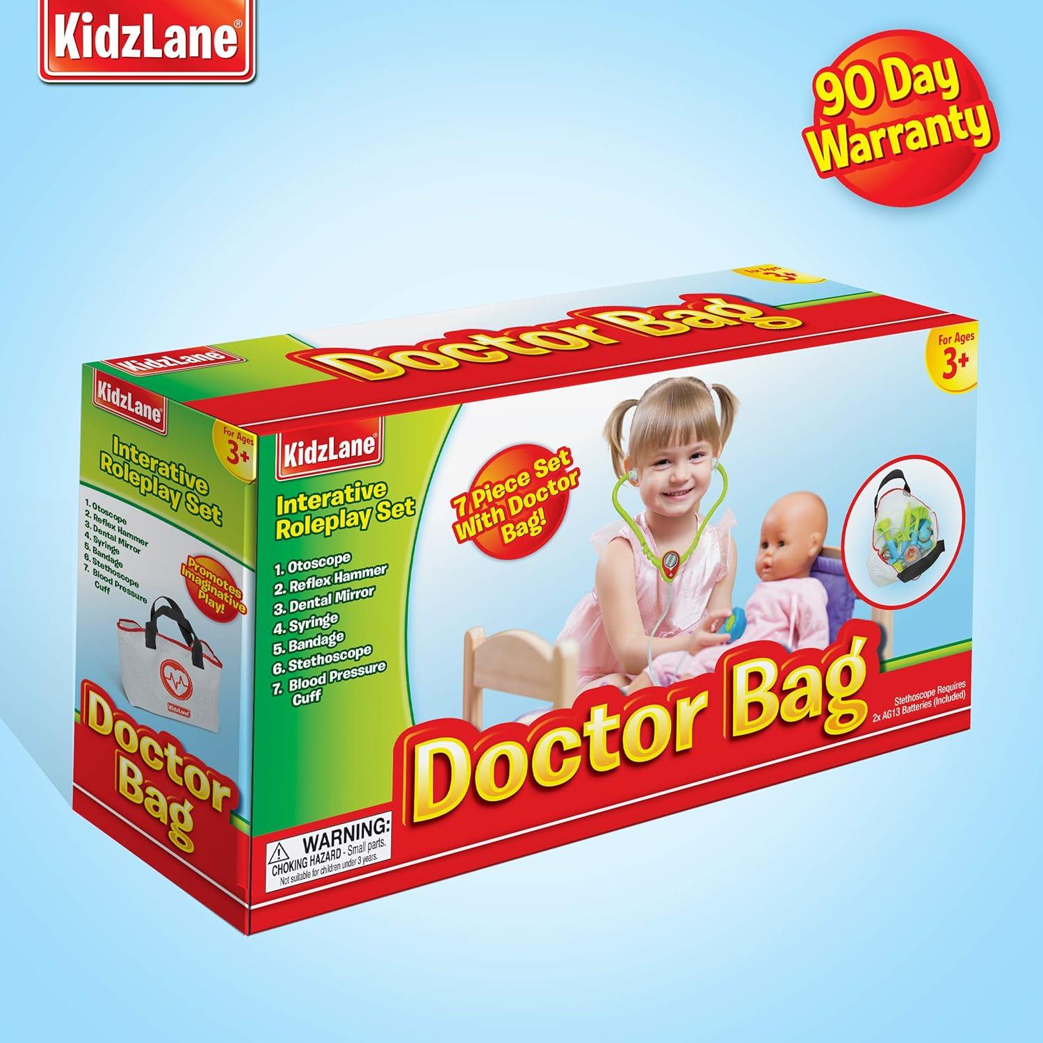 Kidzlane Kit de Doctor para Niños 3-5 Años - 7 Piezas con Estetoscopio