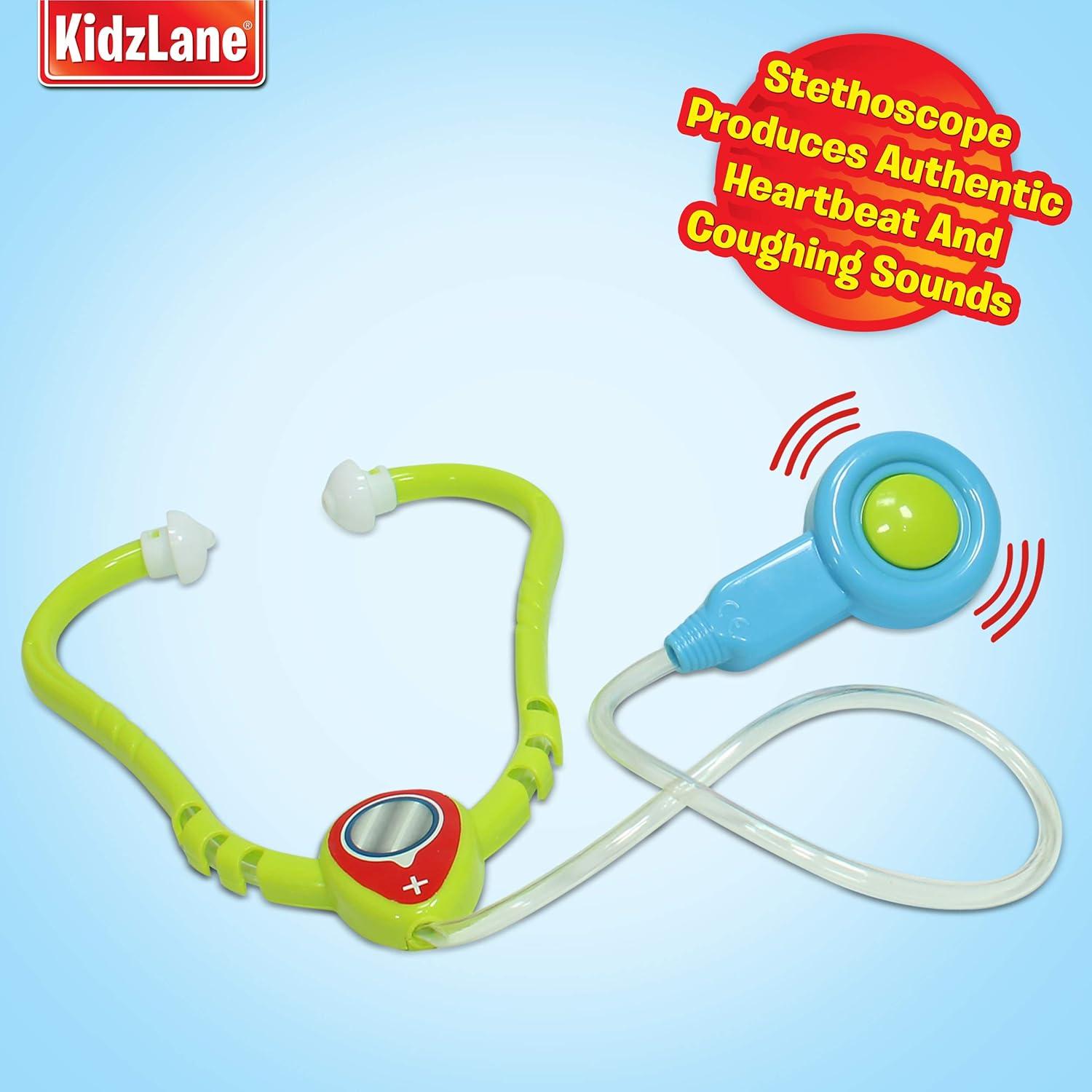 Kidzlane Kit de Doctor para Niños 3-5 Años - 7 Piezas con Estetoscopio