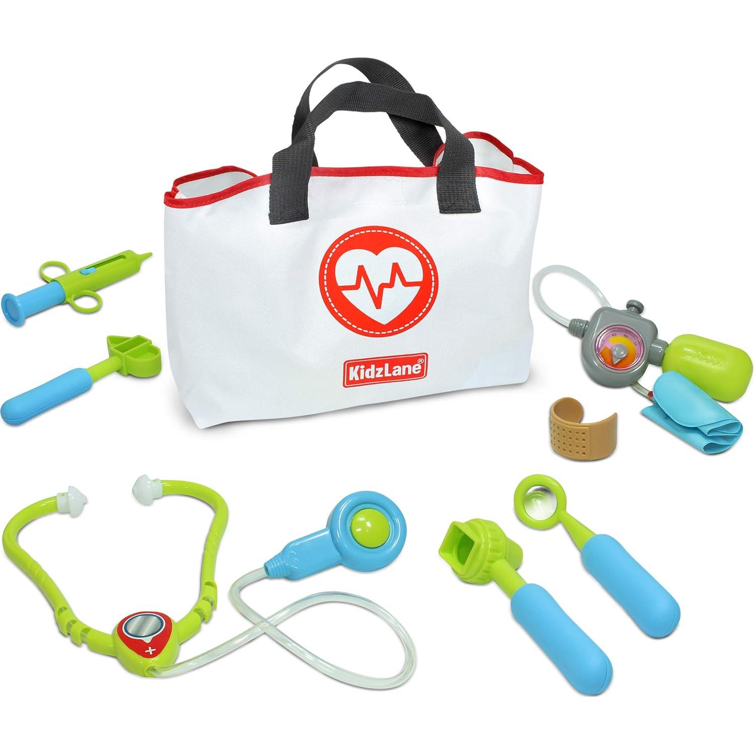 Kidzlane Kit de Doctor para Niños 3-5 Años - 7 Piezas con Estetoscopio