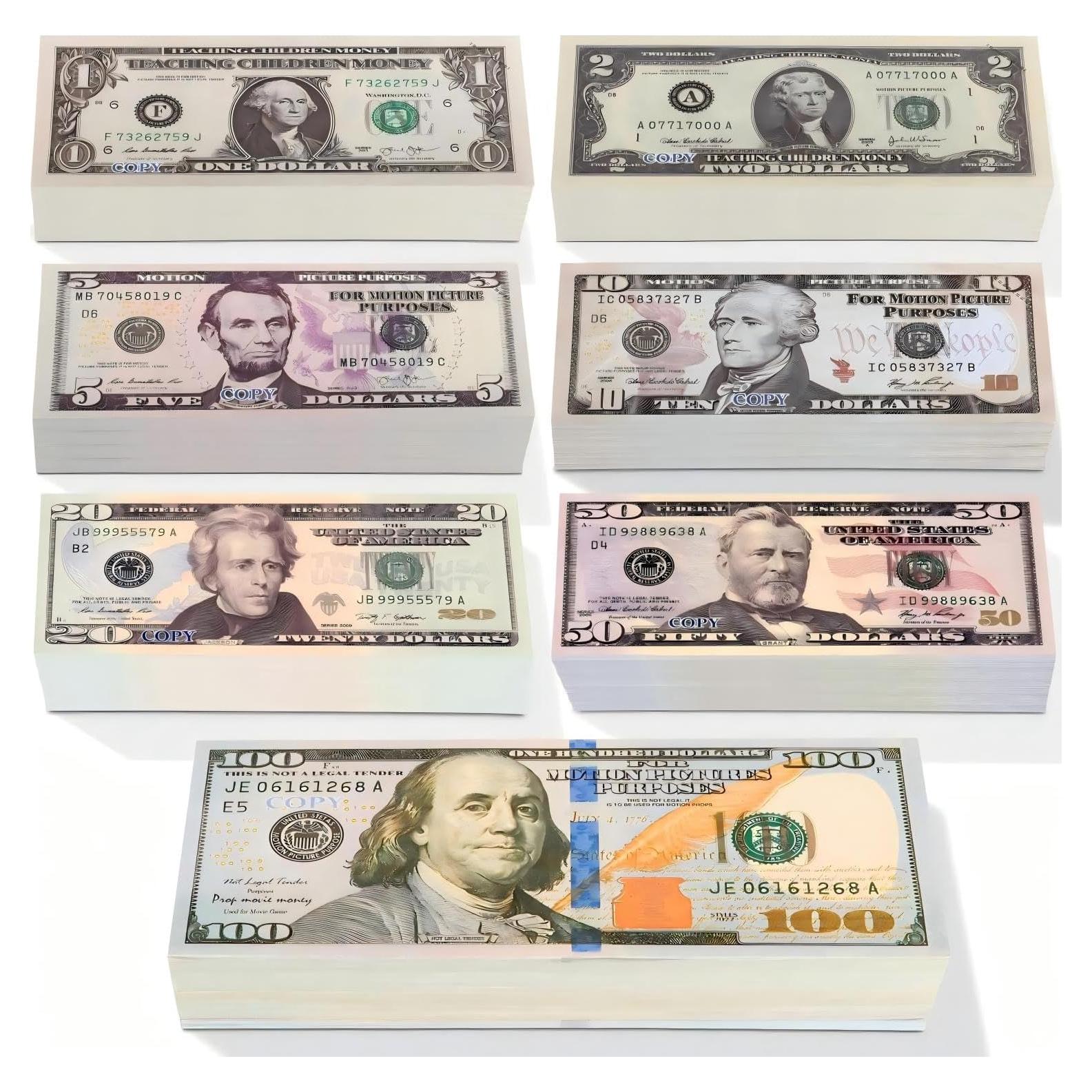 700 Billetes de Juguete QOFIDA para Aprendizaje Matemático