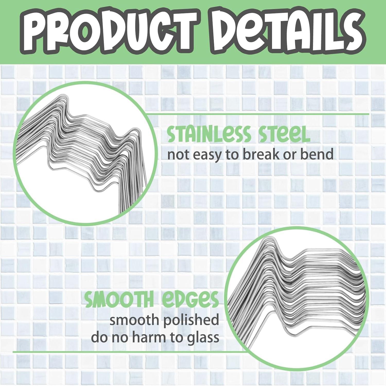 300 Clips de Acero Inoxidable Tipo W para Invernadero Yaocom