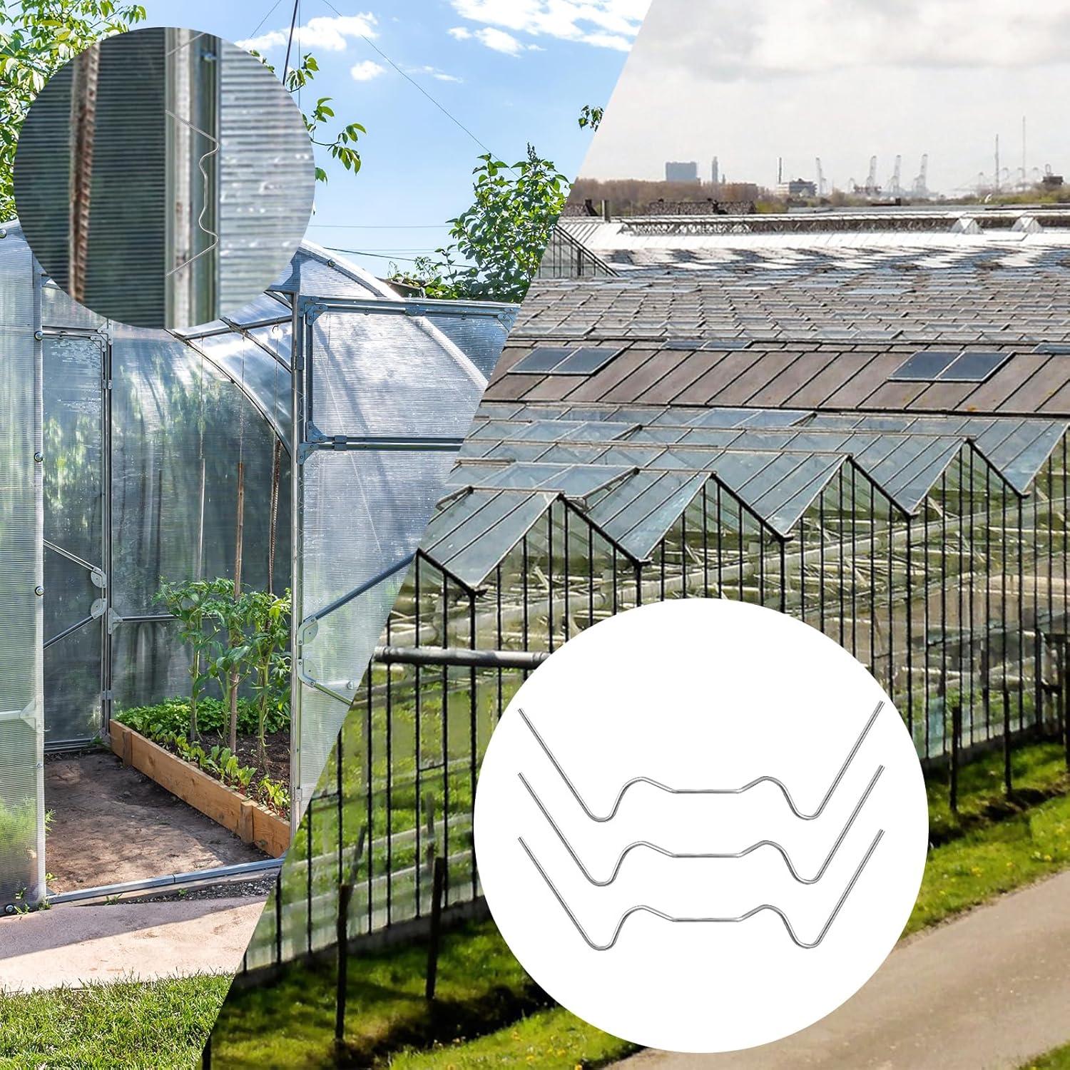 300 Clips de Acero Inoxidable Tipo W para Invernadero Yaocom