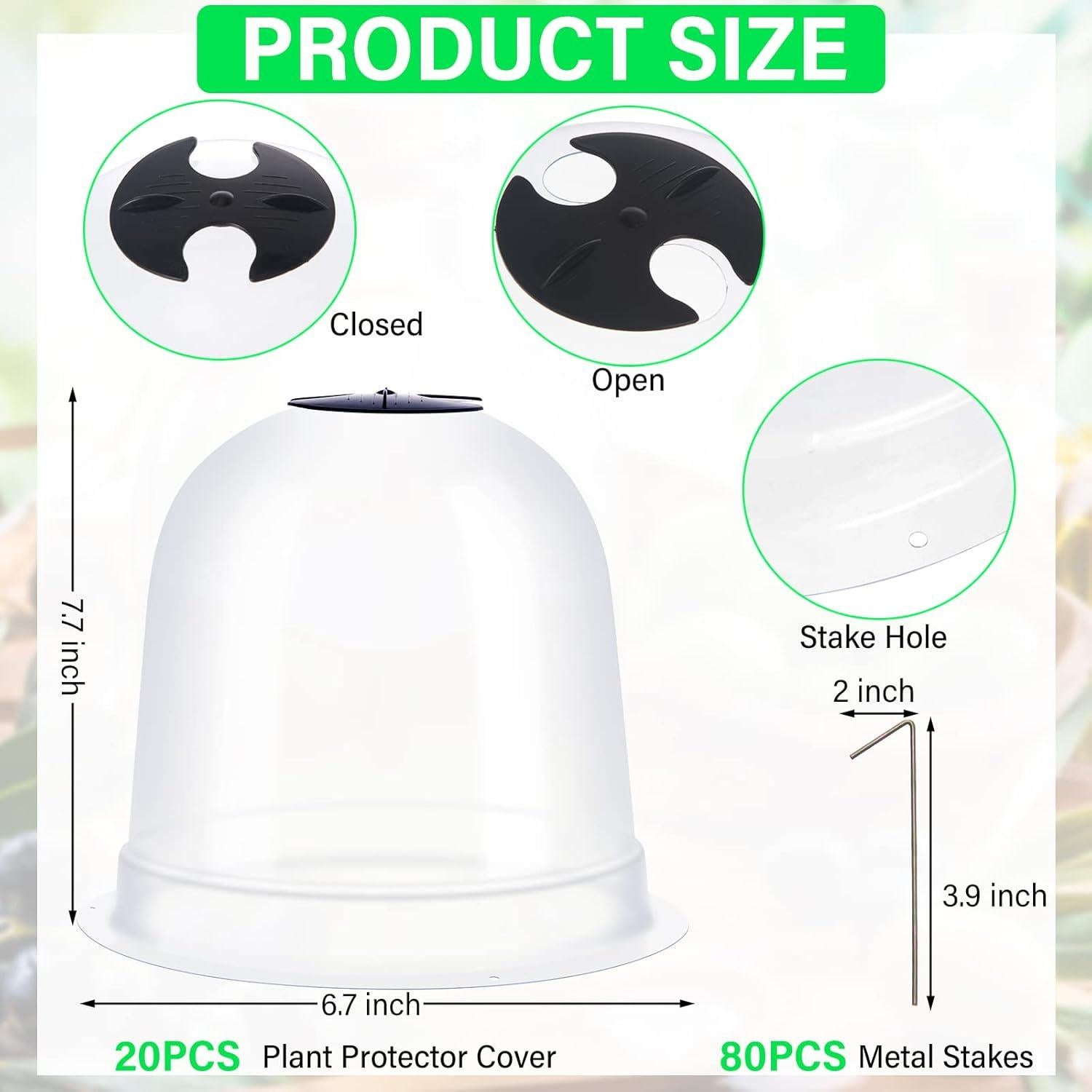 Juego de 20 Domos de Protección para Plantas Zopeal 19.5cm