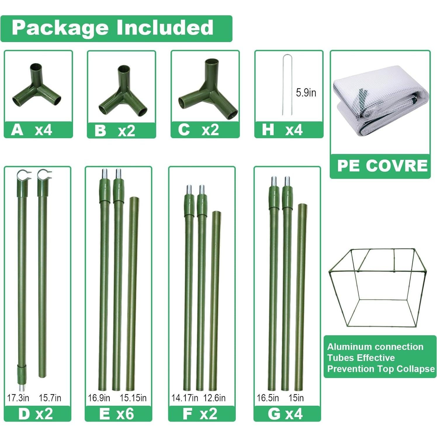 Invernadero Portátil Molicoci 120x80x120 cm Impermeable UV