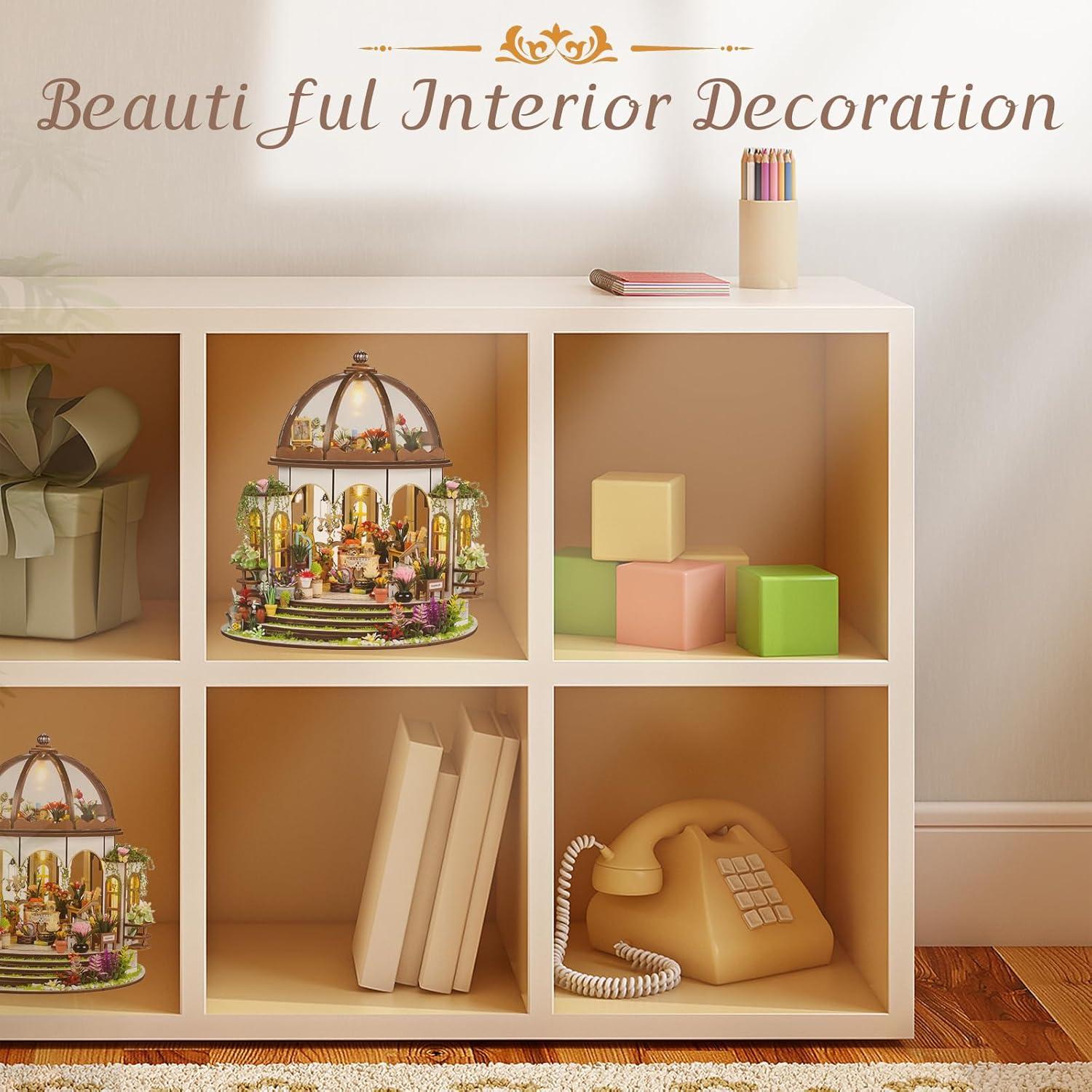 Kit Casa en Miniatura DIY Taimimy Invernadero con LED 1:24