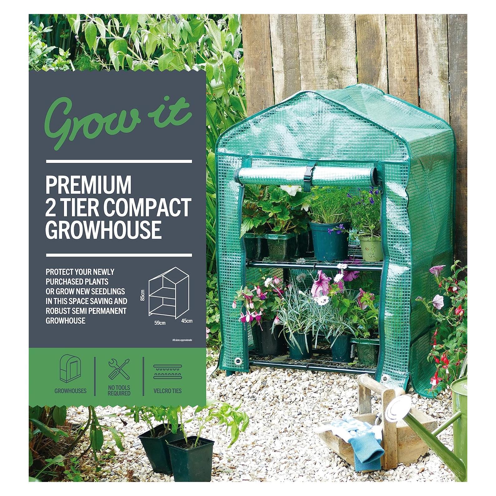 Invernadero Mini KINZZY 2 Niveles PE Reforzado 58.9x45cm