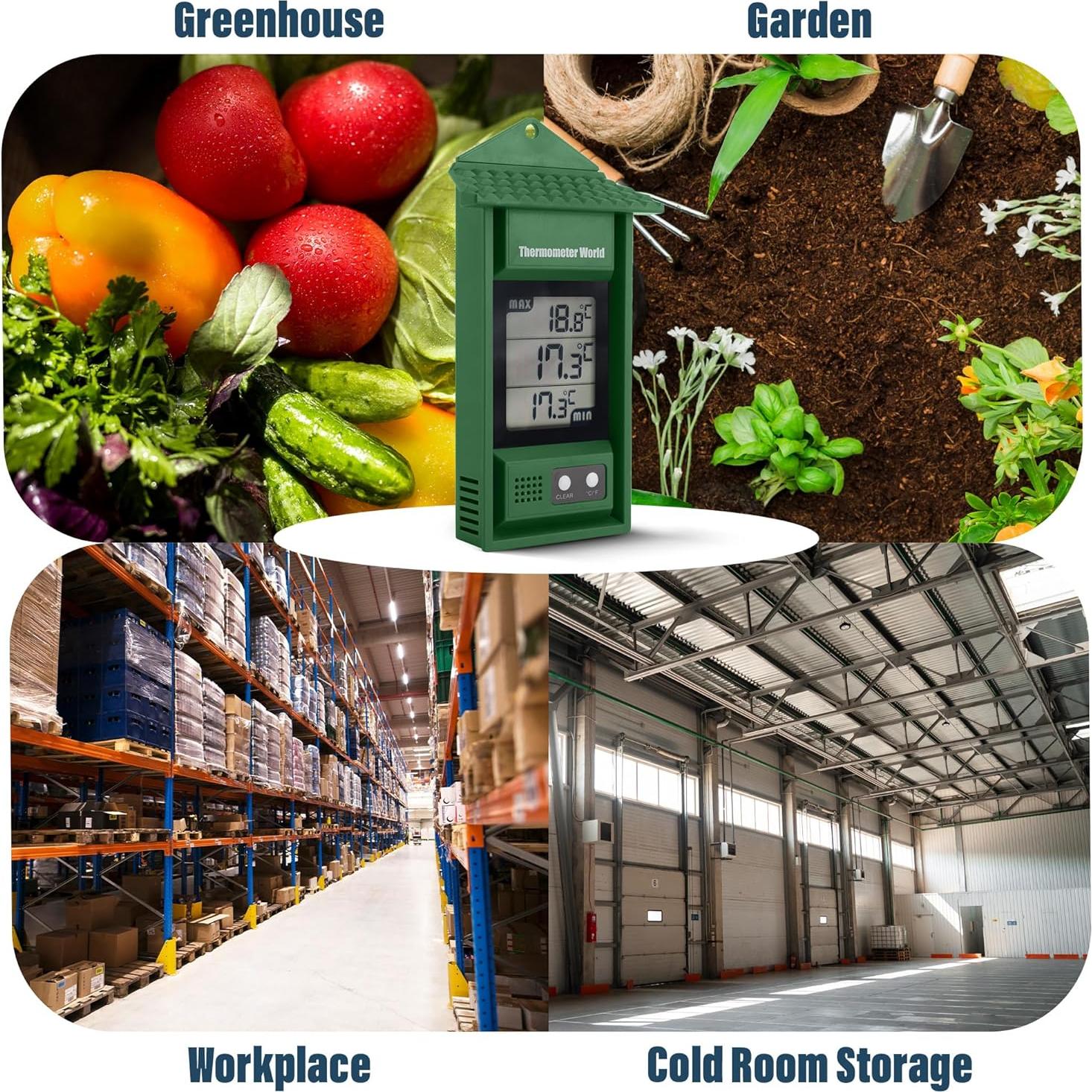 Termómetro Digital Mínimo Máximo Thermometer World - Invernadero
