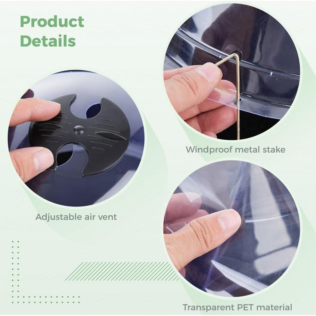 Homaisson 10PCS Protectores de Plantas Reutilizables con Ventilación