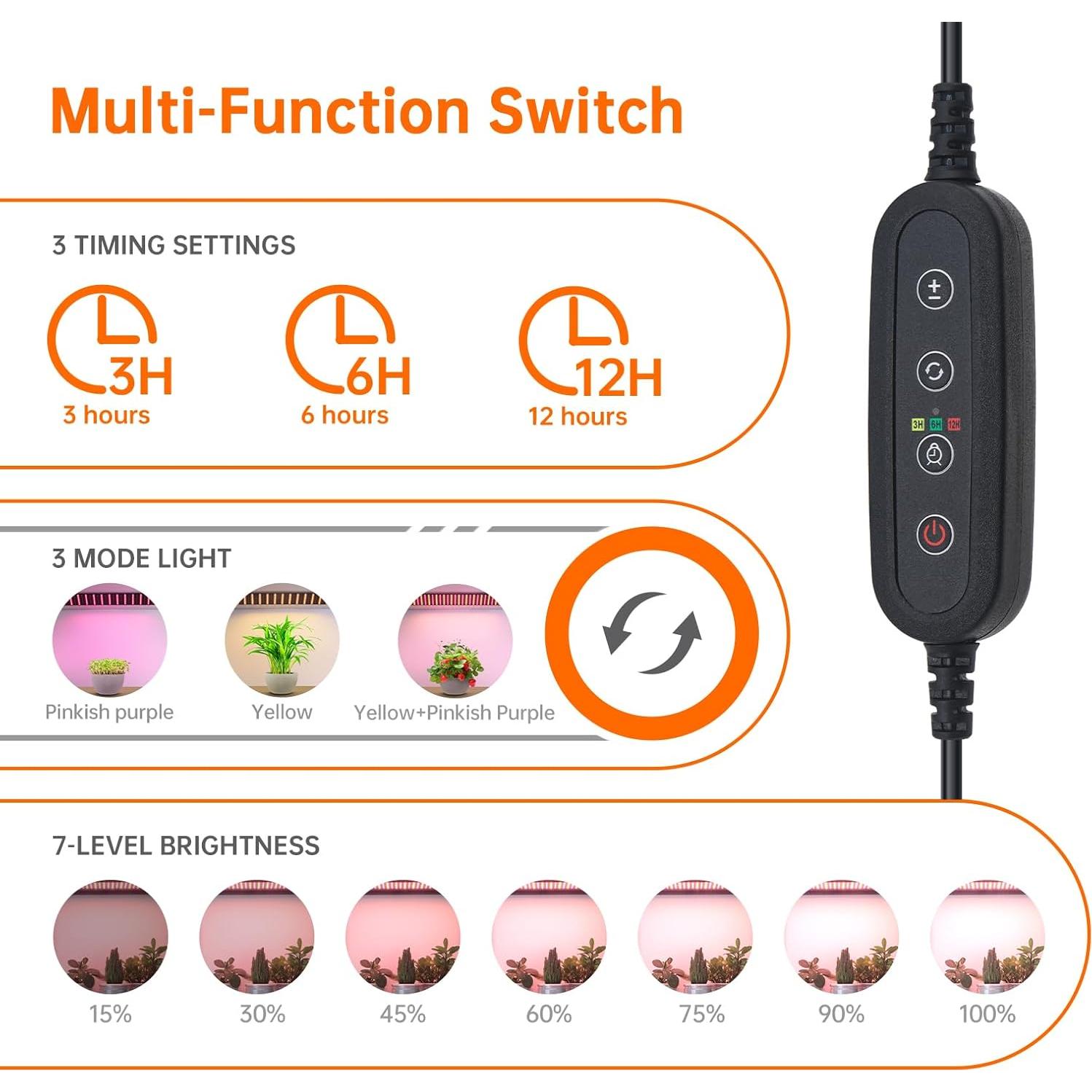 Invernadero Interior Bstrip 4 Niveles 68x49x157 cm con Luz LED