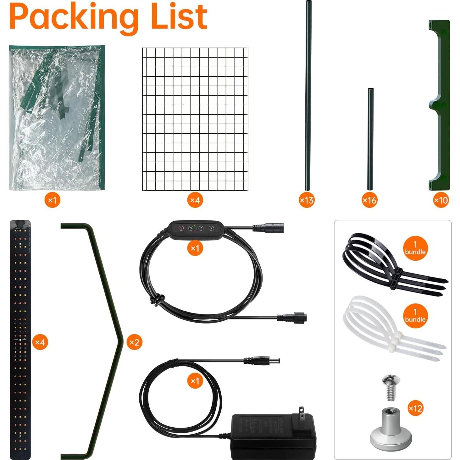 Invernadero Interior Bstrip 4 Niveles 68x49x157 cm con Luz LED