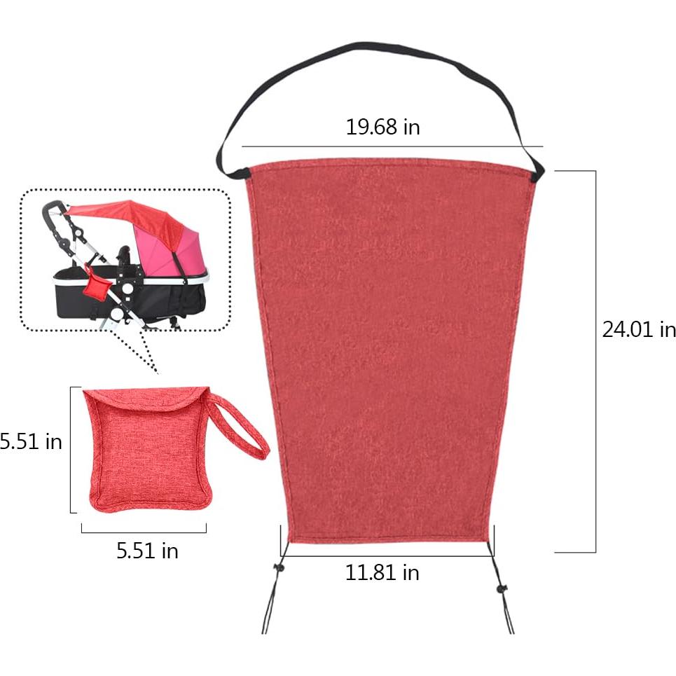 Sombra para Cochecito Universal Rojo - Protección UV y Lluvia
