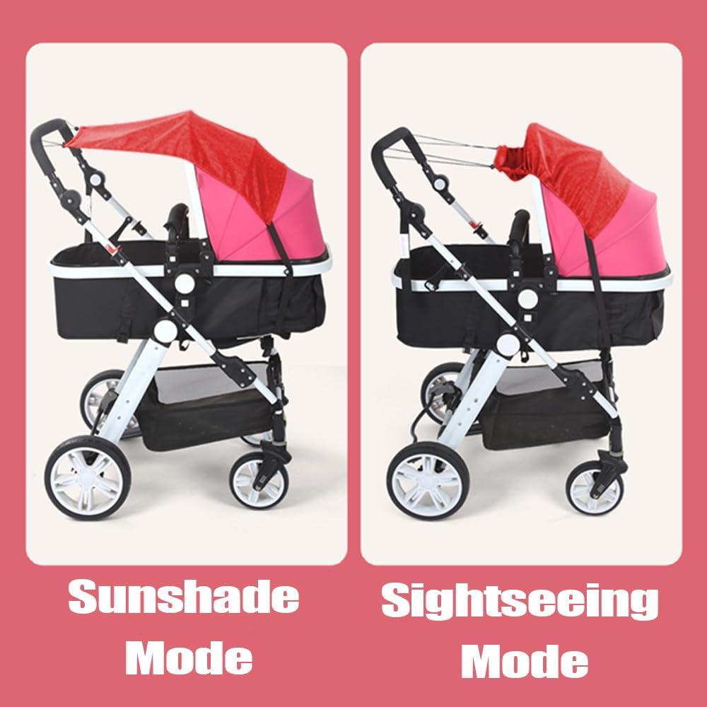 Sombra para Cochecito Universal Rojo - Protección UV y Lluvia