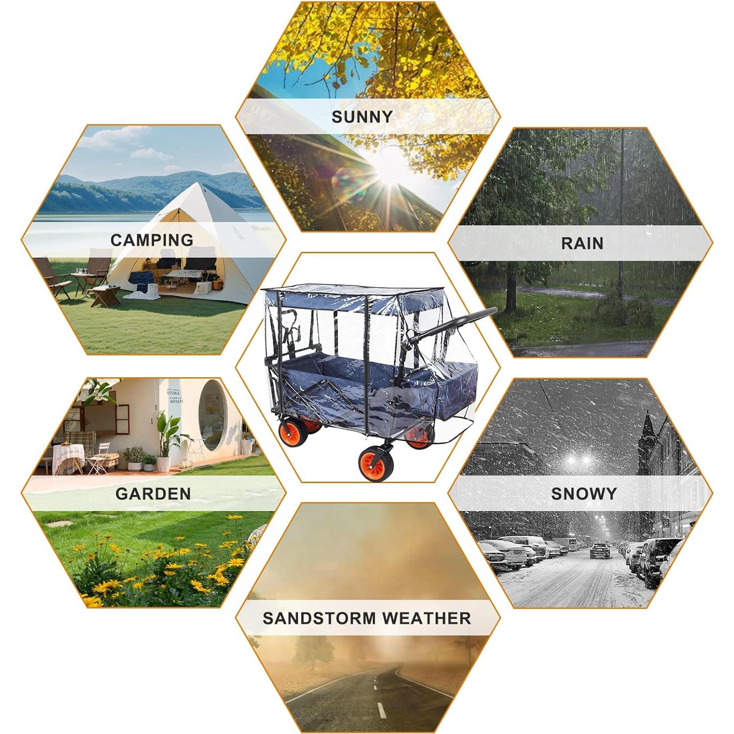 Cubierta de Lluvia EYUNSTAR para Carros Plegables 52cm x 84.5cm