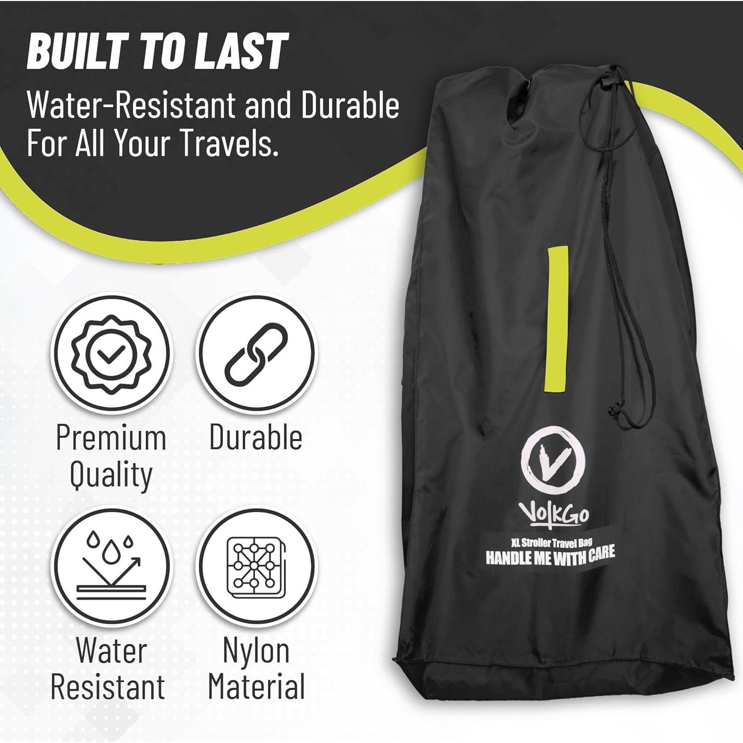 Bolsa de Cochecito Extra Grande Volkgo para Viajes Aéreos - Negro