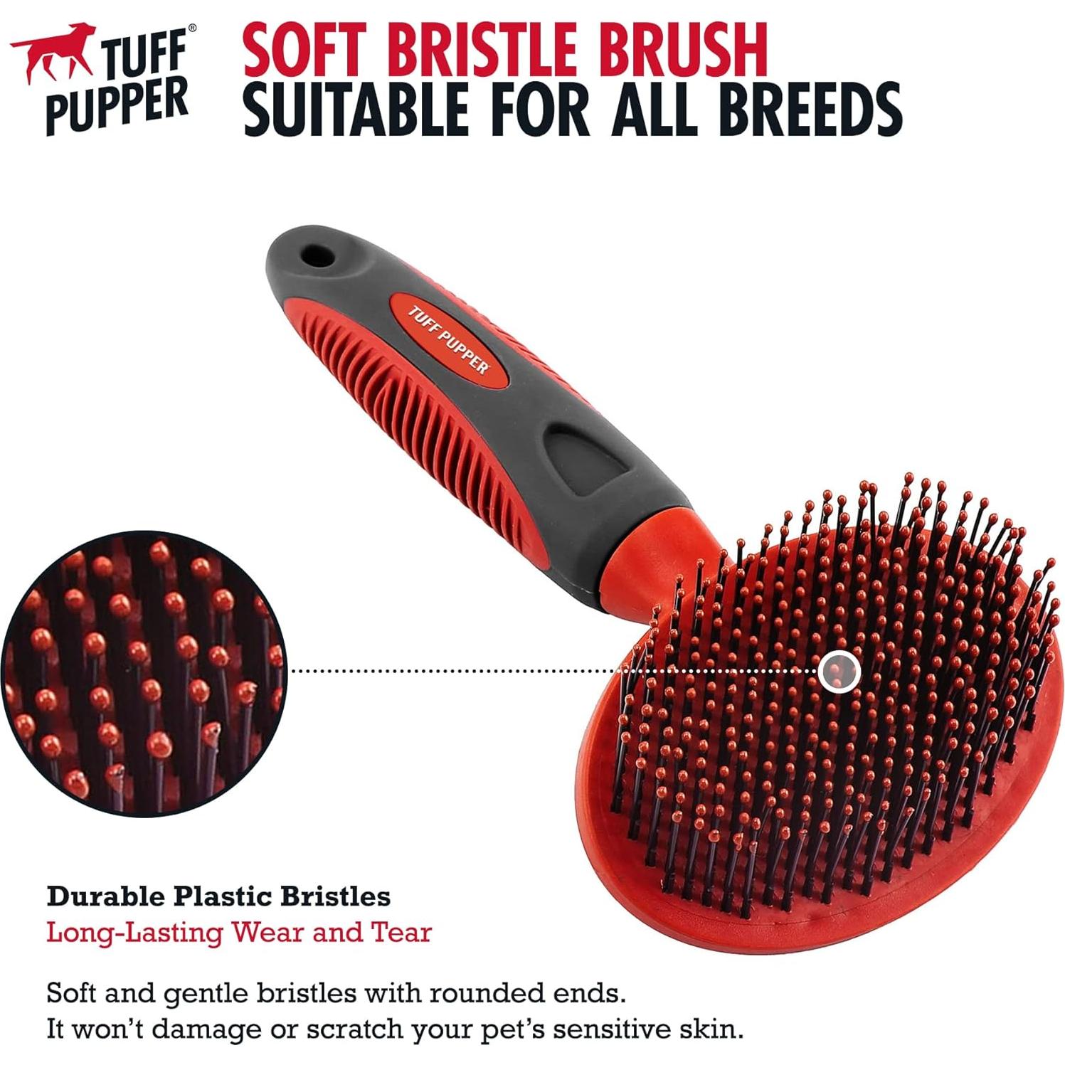 Cepillo Suave Redondo Tuff Pupper para Perros y Gatos 24.8x12.9cm