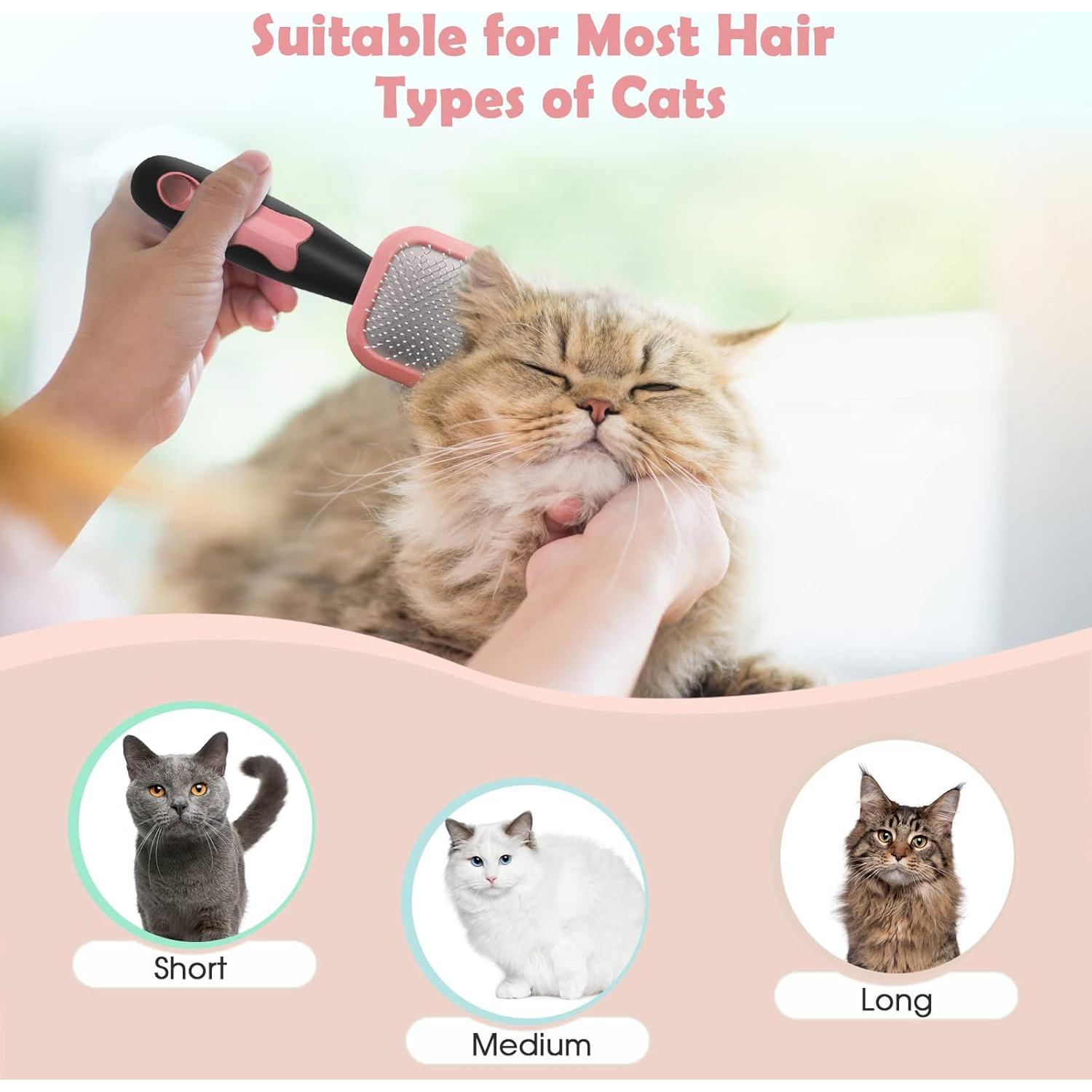 Cepillo Slicker para Perros y Gatos PETPAWJOY - Rosa 15.8x6 cm