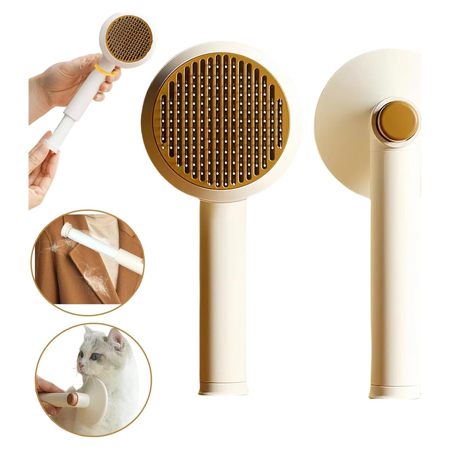 Cepillo Slicker Autolimpiante BoBow para Mascotas - Aseo Eficaz