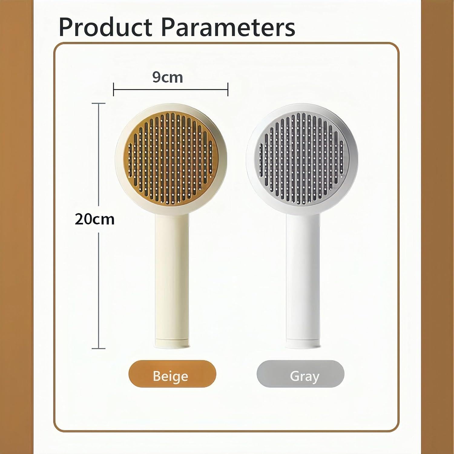 Cepillo Slicker Autolimpiante BoBow para Mascotas - Aseo Eficaz